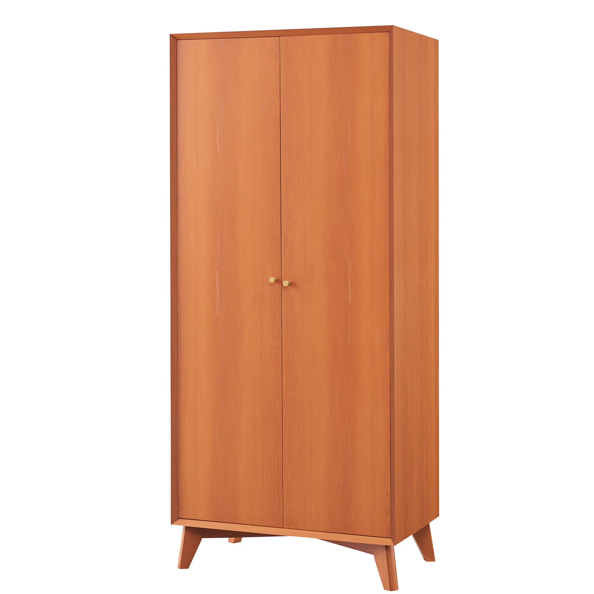 OKD 2 Doors 4-Tier Bathroom Storage Cabinet Organizer with Adjustable Shelves, Cherry