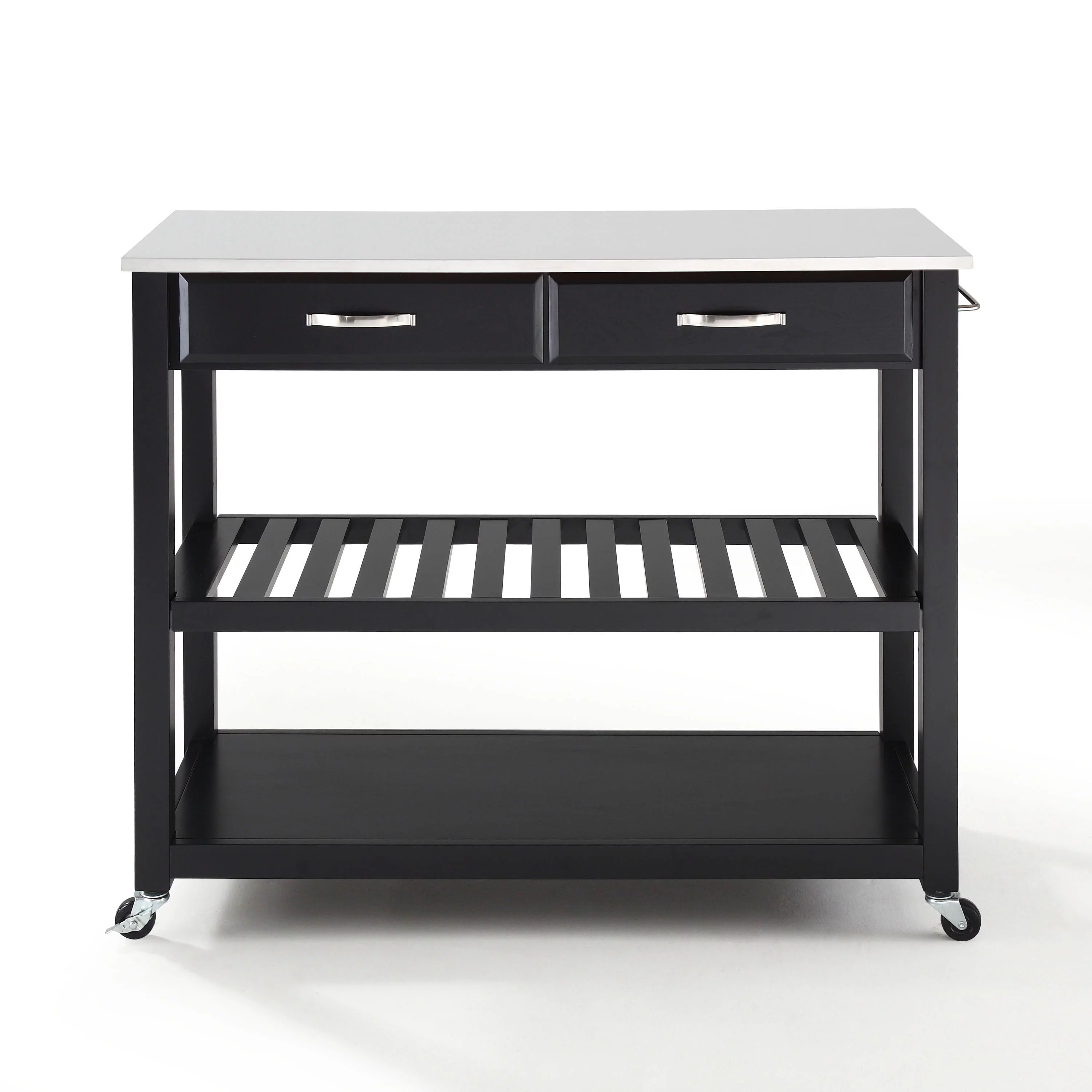 Crosley Furniture Engineered Wood/Granite Top Kitchen Cart in Black/White