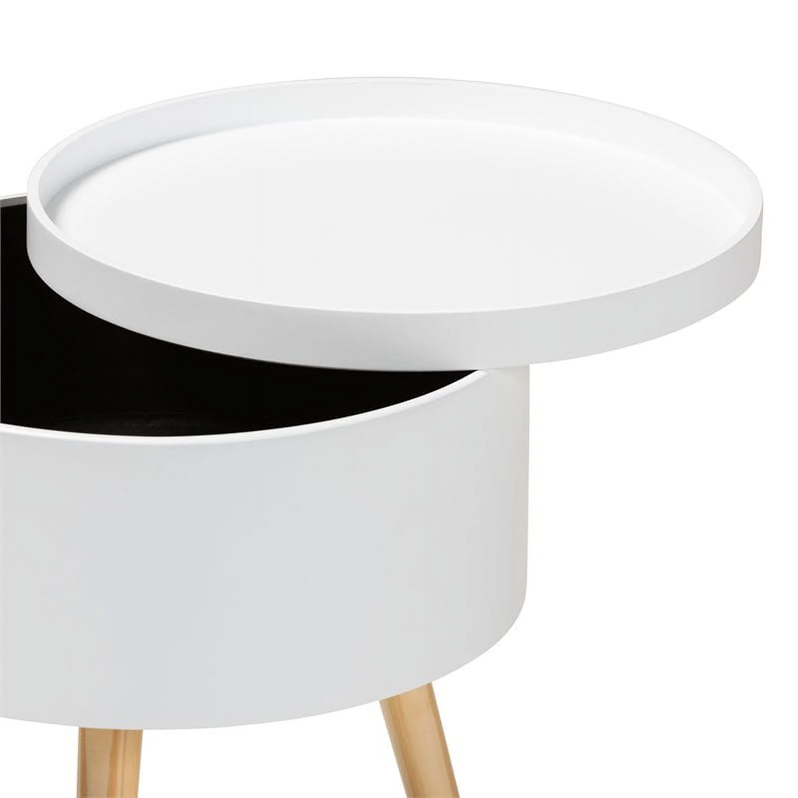 Bowery Hill Modern Wood End Table with Removable Top in White