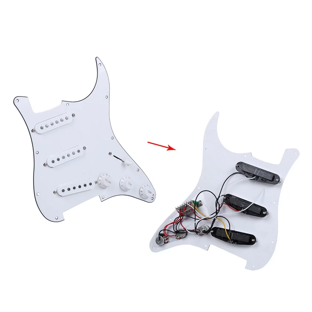 ST Style Electric Guitar Basswood Body Maple Neck Rosewood Fingerboard DIY Kit Set