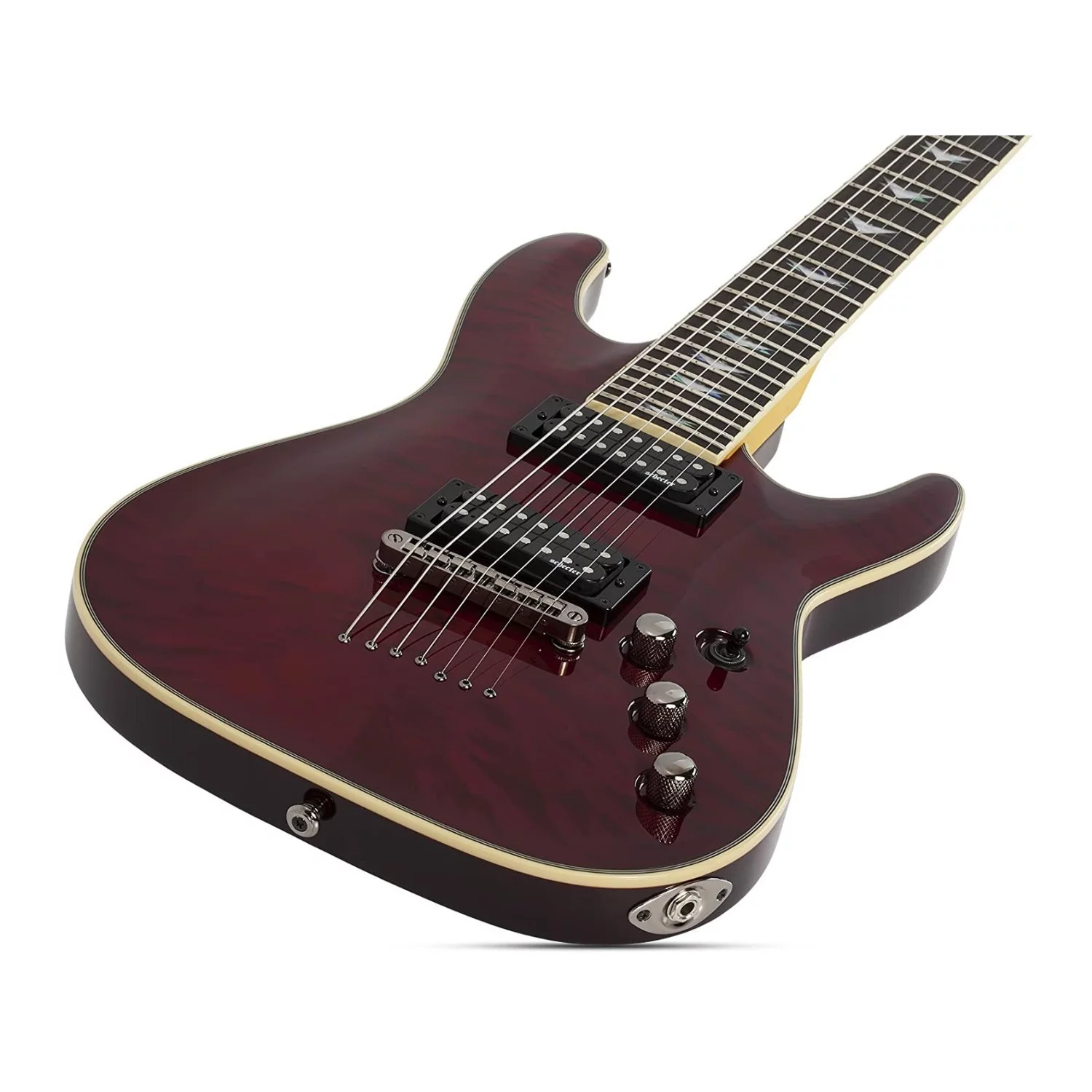 Schecter Omen Extreme 7-String Electric Guitar (Black Cherry) with Schecter Case