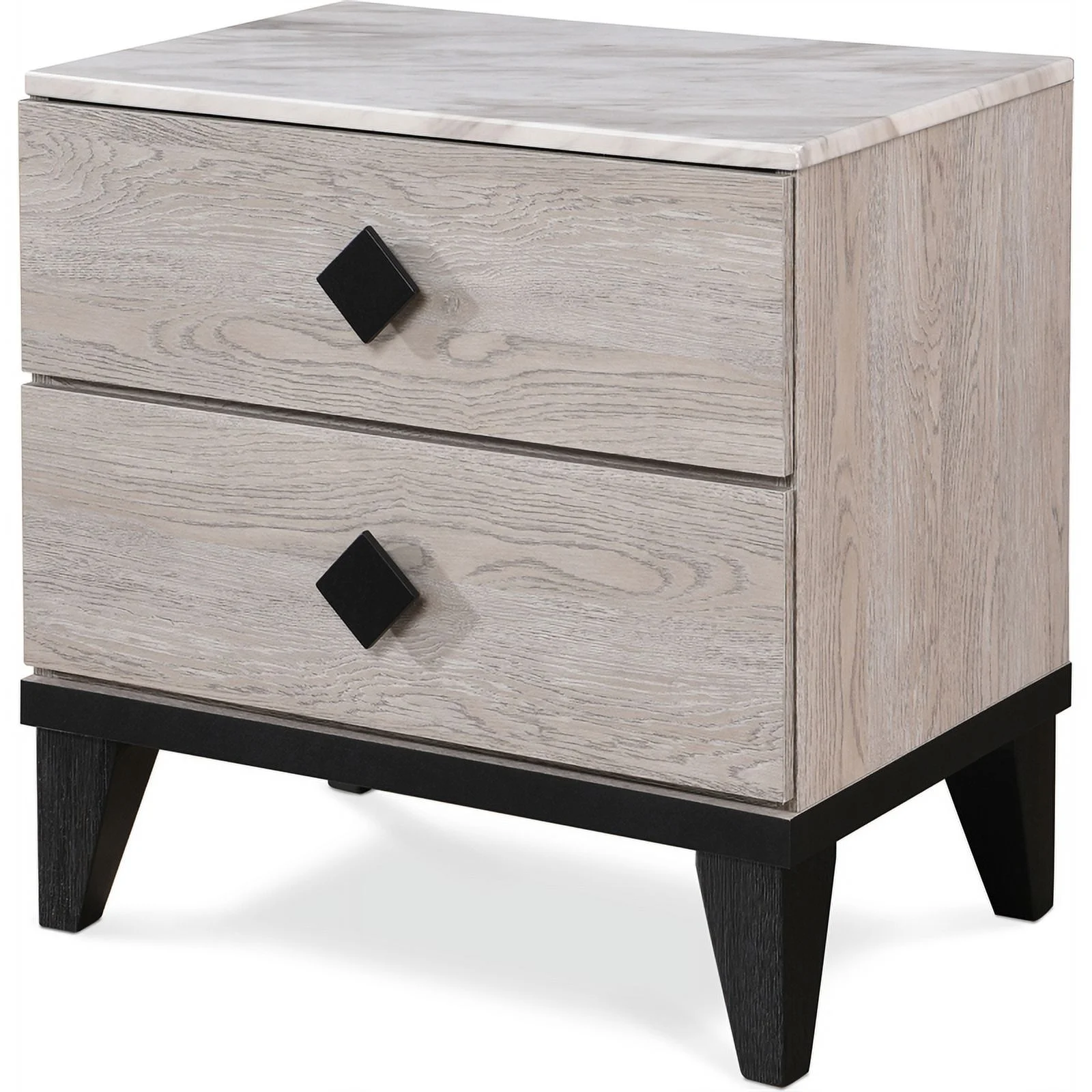 Home Square 2 Drawer Wood Nightstand in Beige Finish - Set of 2