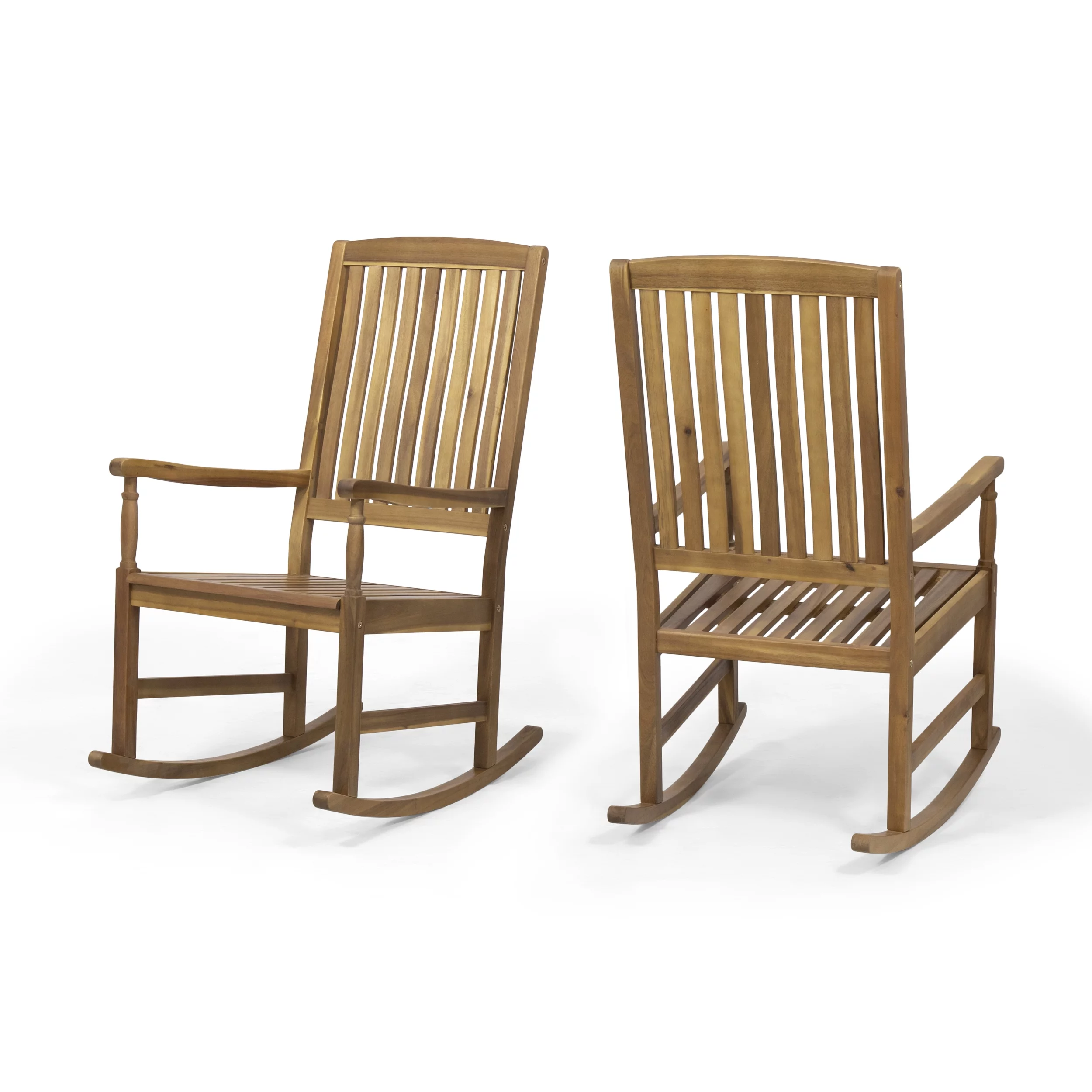 Penny Outdoor Acacia Wood Rocking Chairs (Set of 2), Teak