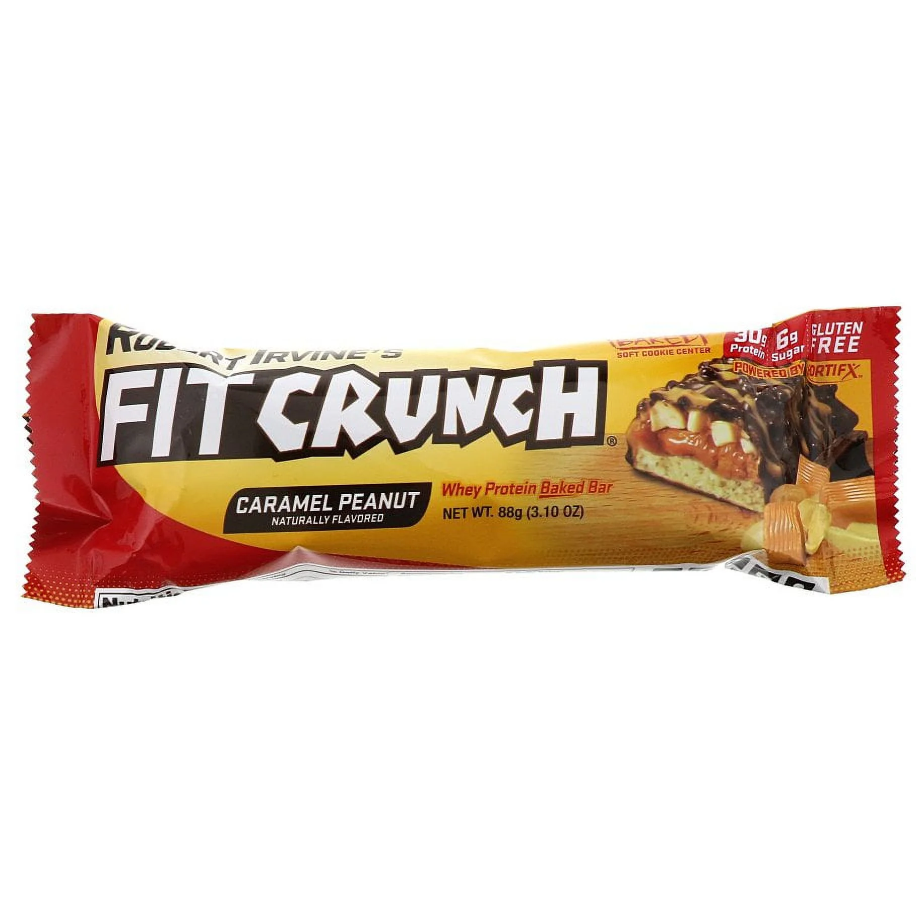 FITCRUNCH Whey Protein Baked Bar Caramel Peanut 12 Bars 3 10 oz 88 g Each