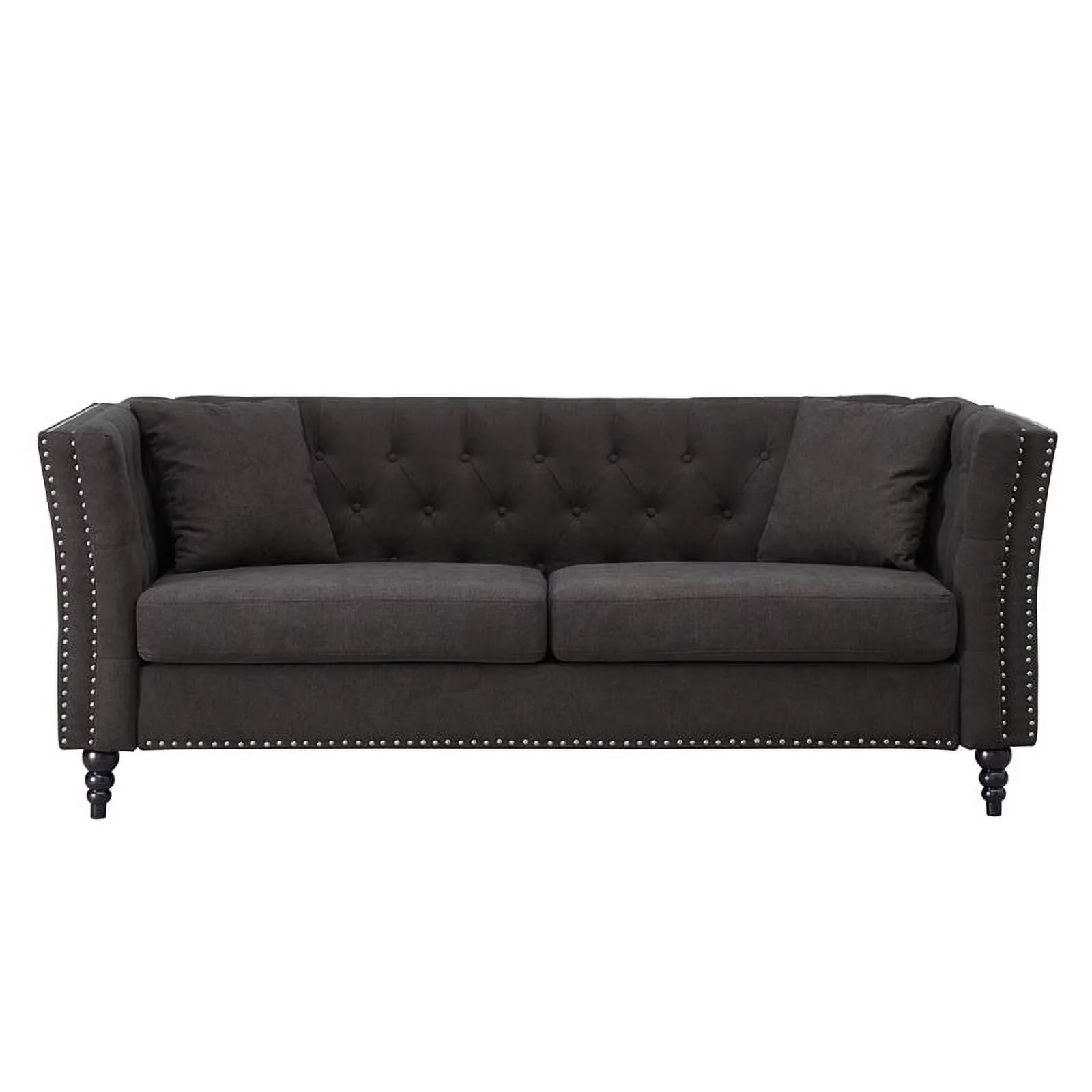 Home Square 3 Piece Set with Living Room Sofa Loveseat and Chair in Brown