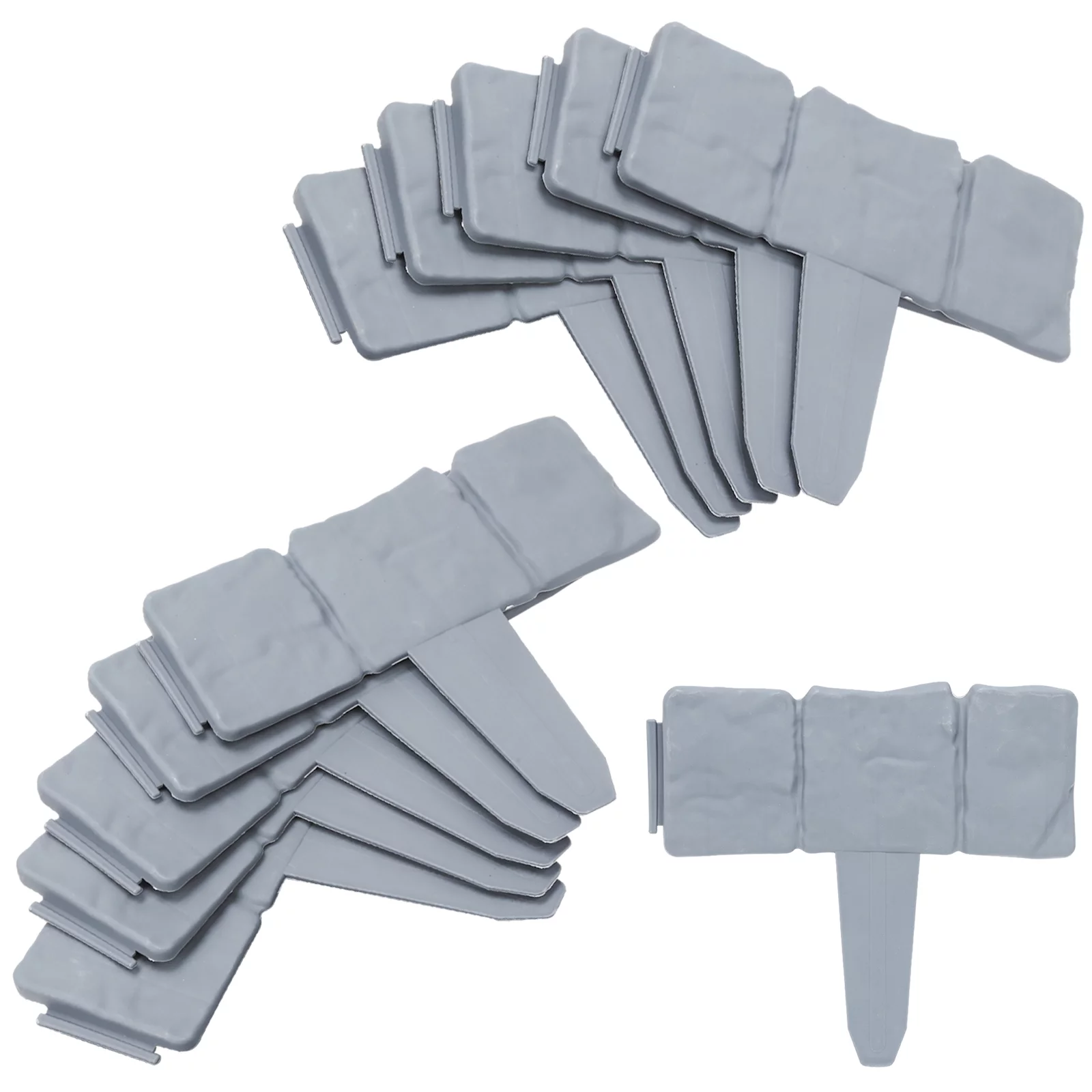 Teedor 10Pcs Garden edging border, Plastic Garden Fence Edging, Imitation Stone Effect, Interlocking Landscape Edging Border for DIY Decorative Patio Yard