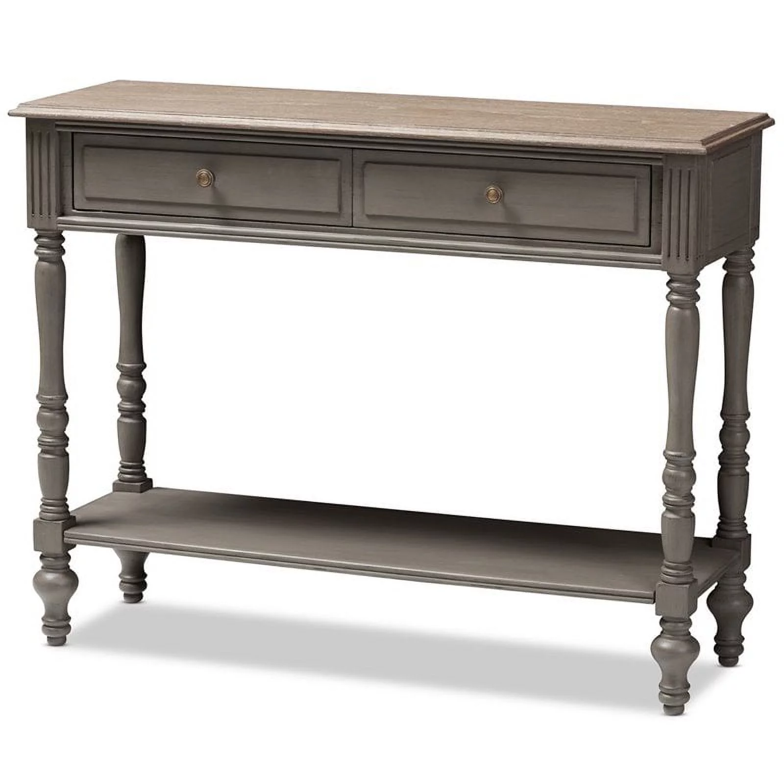 Baxton Studio Noemie 2 Drawer Console Table in Brown