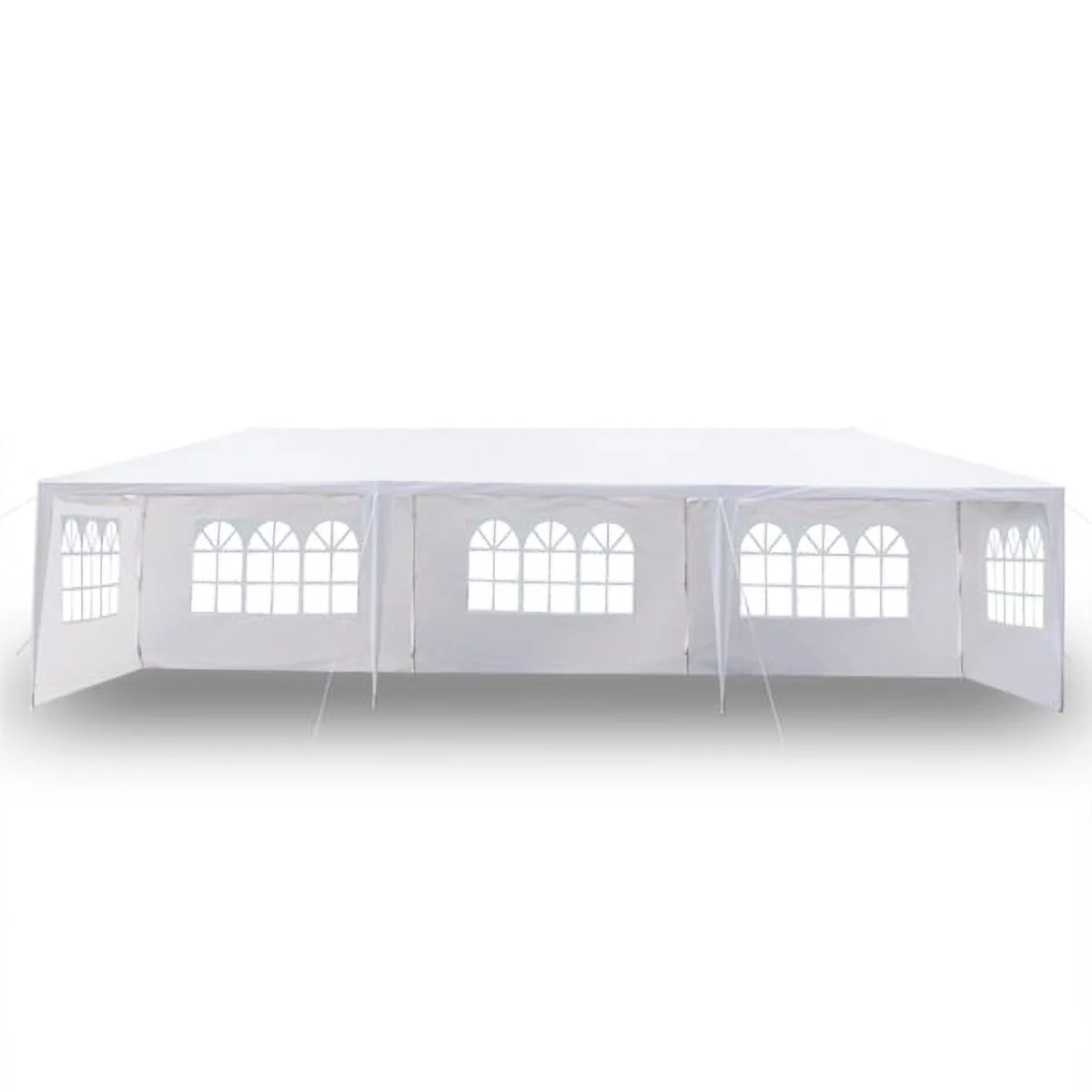 30' x 10' Gazebo Canopy Large Party Tent with 5 Removable Window Sidewalls for Weddings, Outdoor Picnics - White