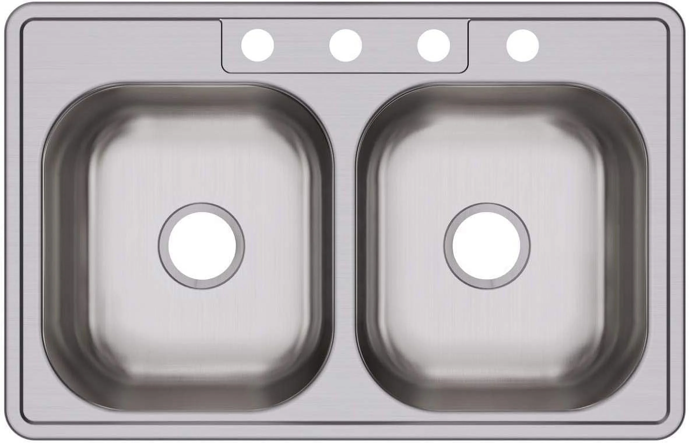 DSE233214 Dayton Equal Double Bowl Drop-In Stainless Steel Sink 33 X 21