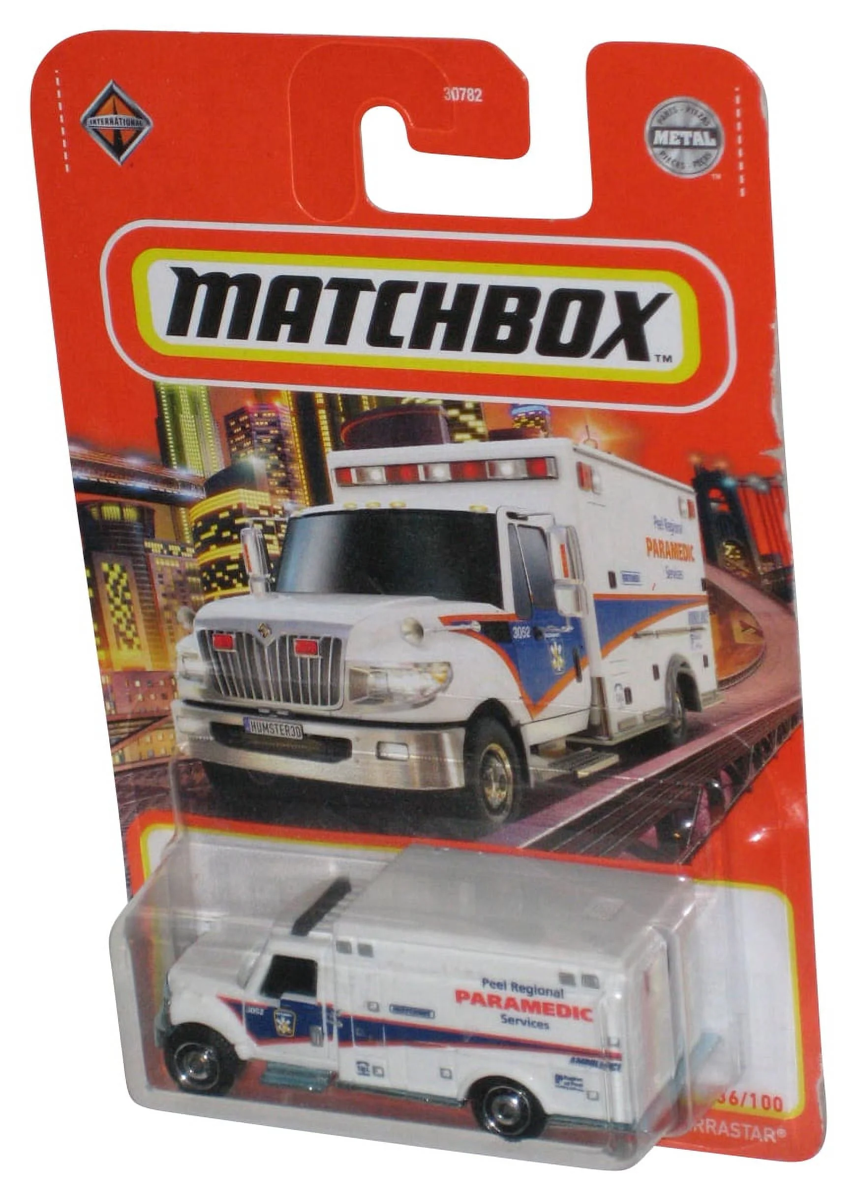 Matchbox White Paramedic International Terrastar (2021) Metal Toy Truck 36/100 - (Card Minor Wear)