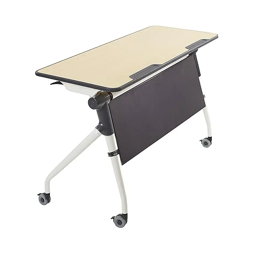 Open Box ECR4Kids Double Nesting Mobile Desk Portable Table ELR-24109 Maple/Grey