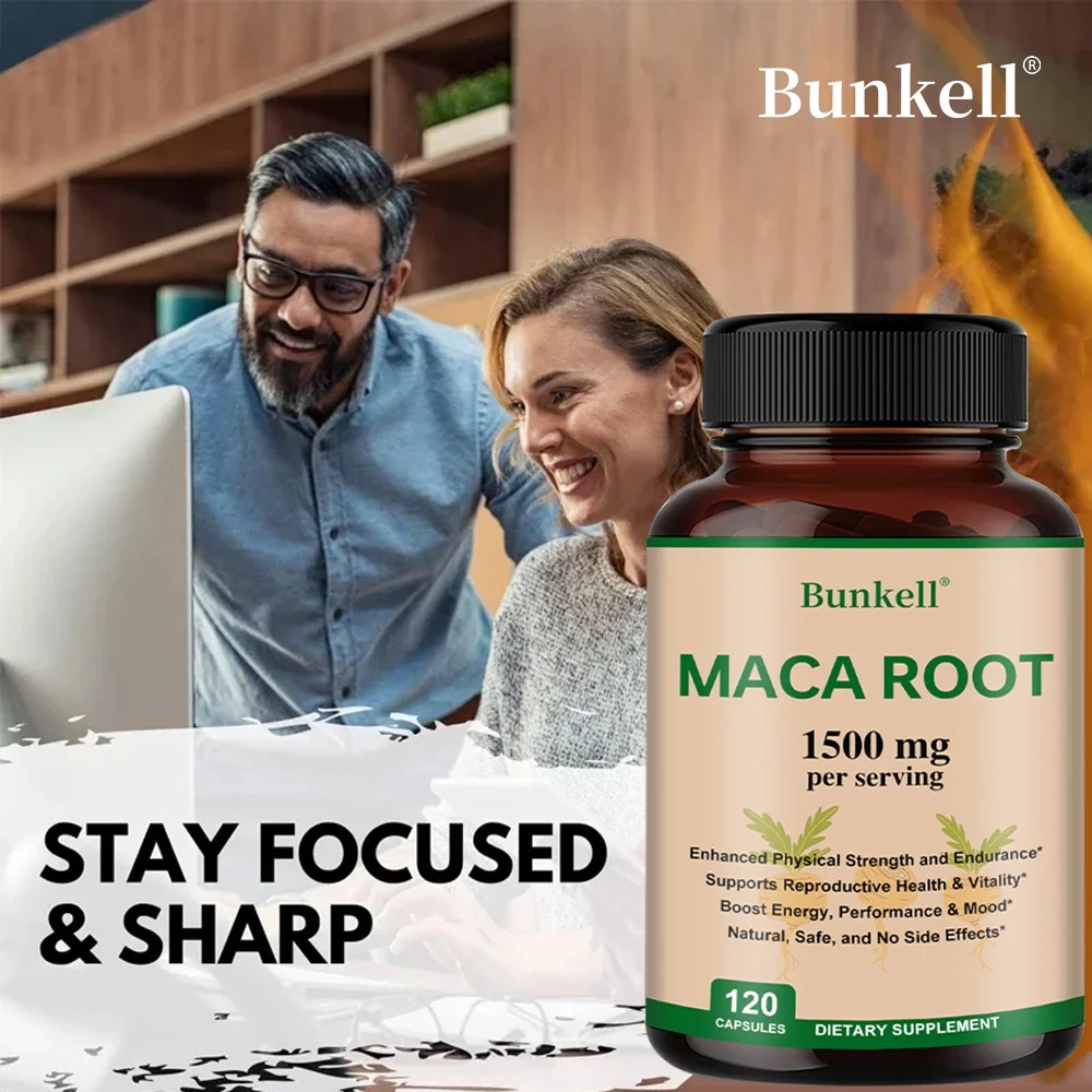 Bunkell Maca Root Capsules - Increase energy and stamina, improve mood 120 capsules