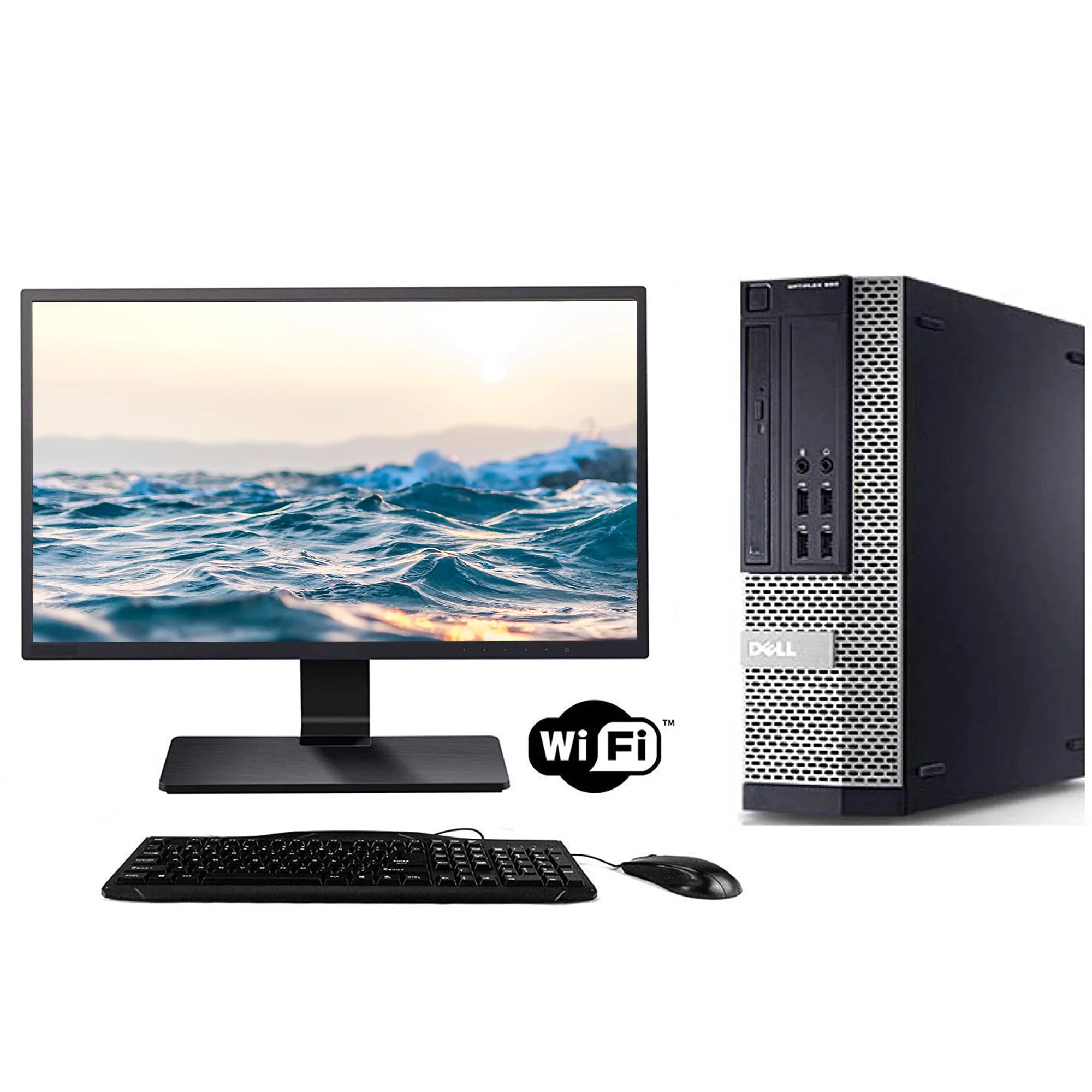 Dell OptiPlex 3020 Desktop Computer Tower i5 Dual Core 3.40 Ghz Computer PC 16GB DDR3 RAM 240SSD Hard Drive Wifi DVDRW Windows 10 Pro 64 Bit (Refurbished Desktop PC) with 17