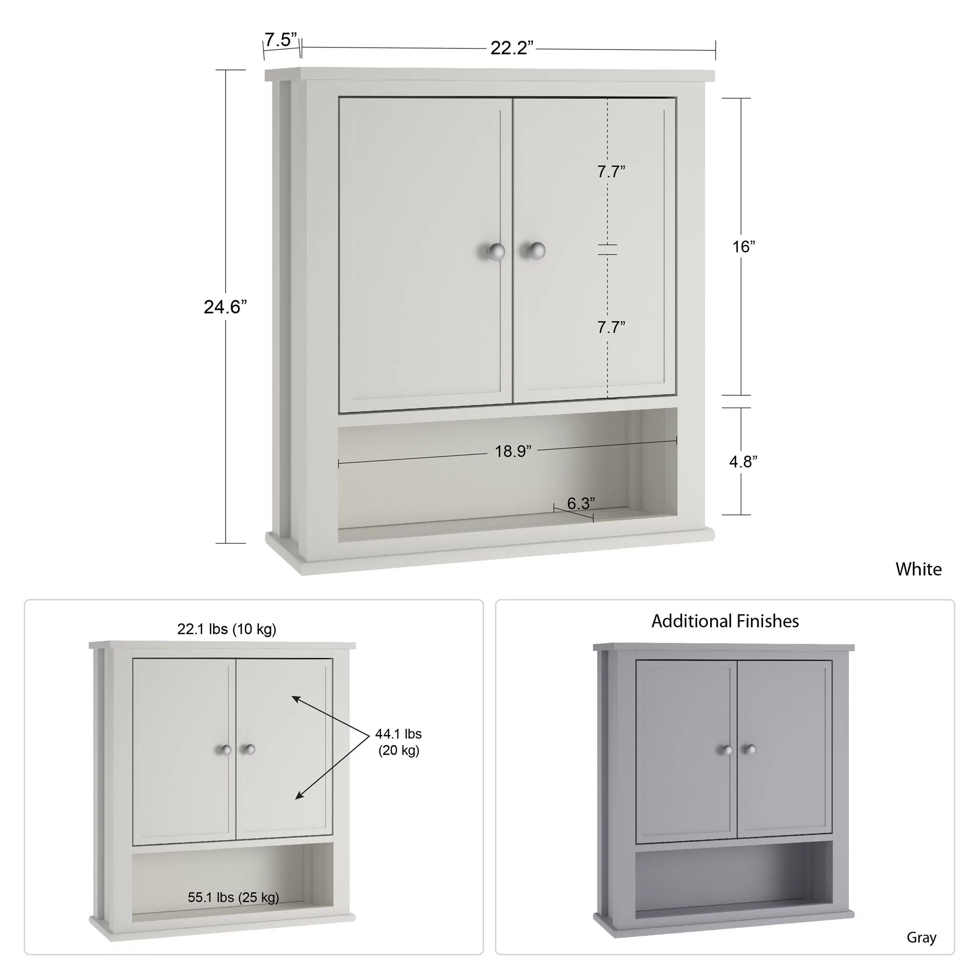 SystemBuild Franklin Wall Cabinet, Soft White