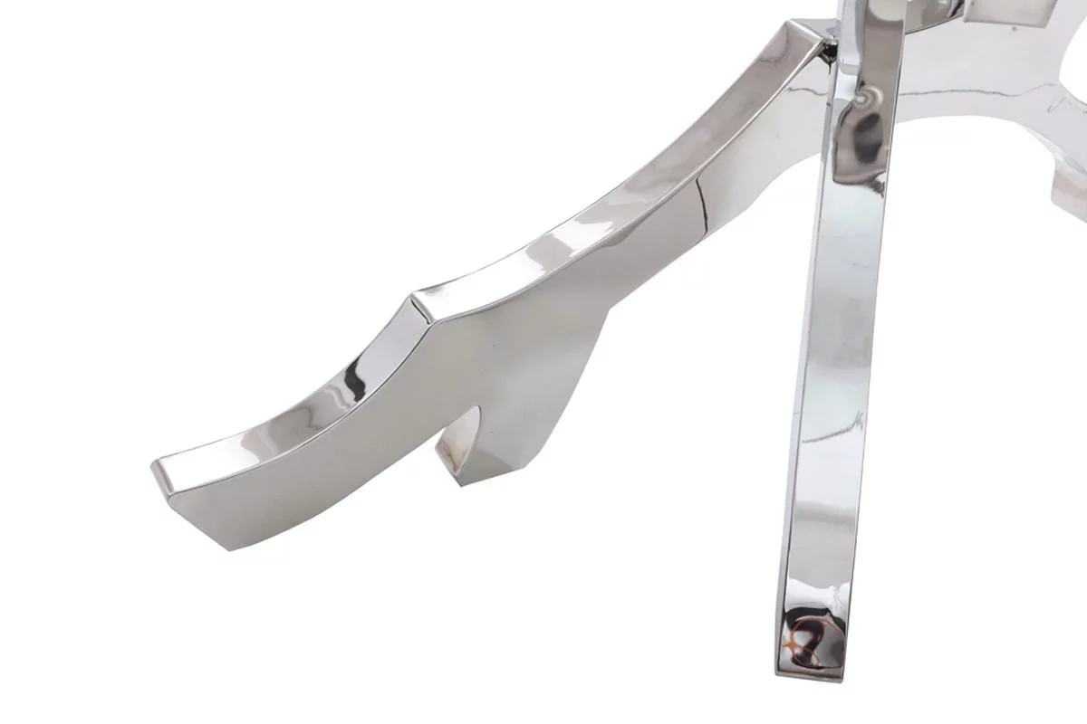 Modern Glass & Stainless Steel Dining Table VIG Modrest Legend