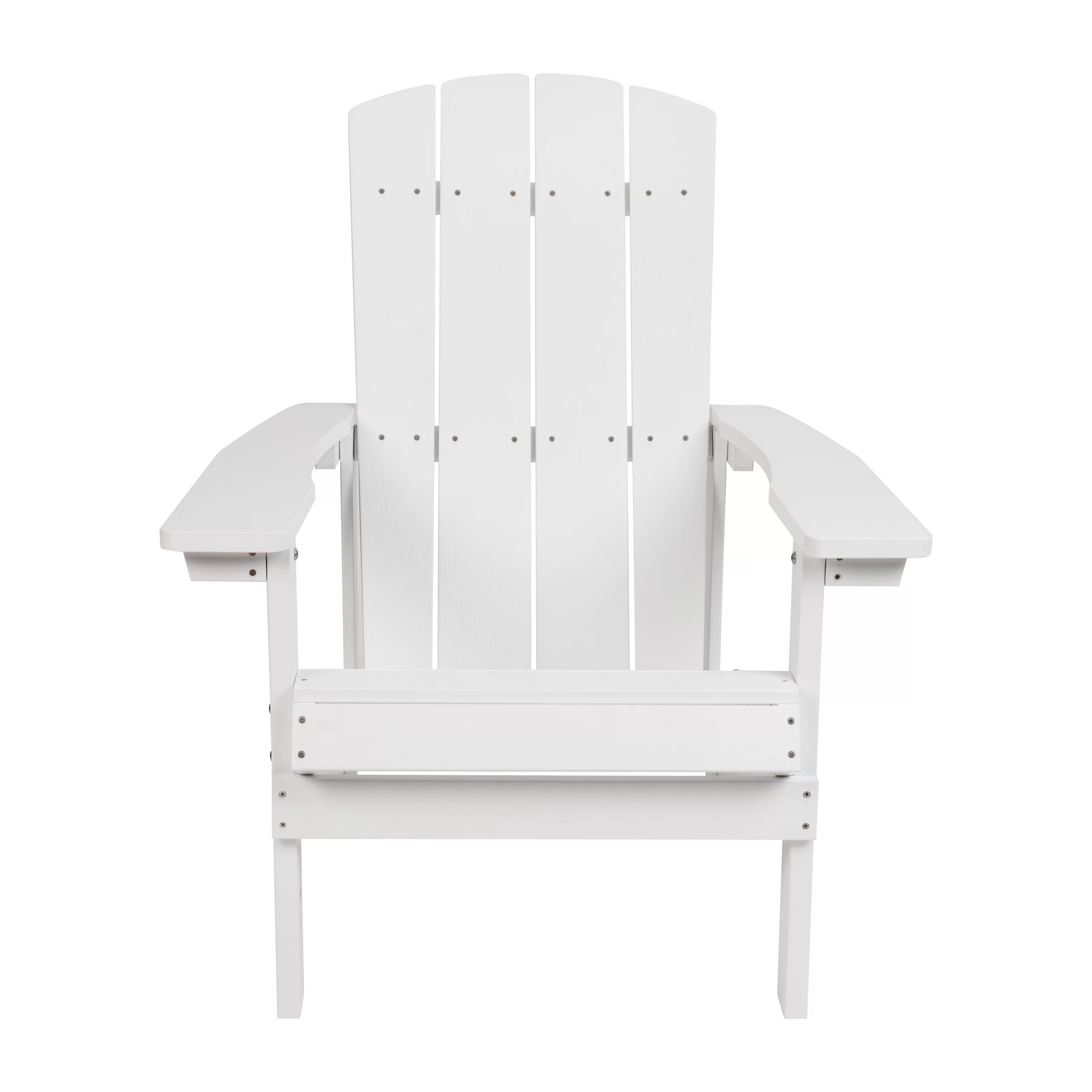 Merrick Lane Set of 4 All-Weather Poly Resin Wood Adirondack Chairs in White