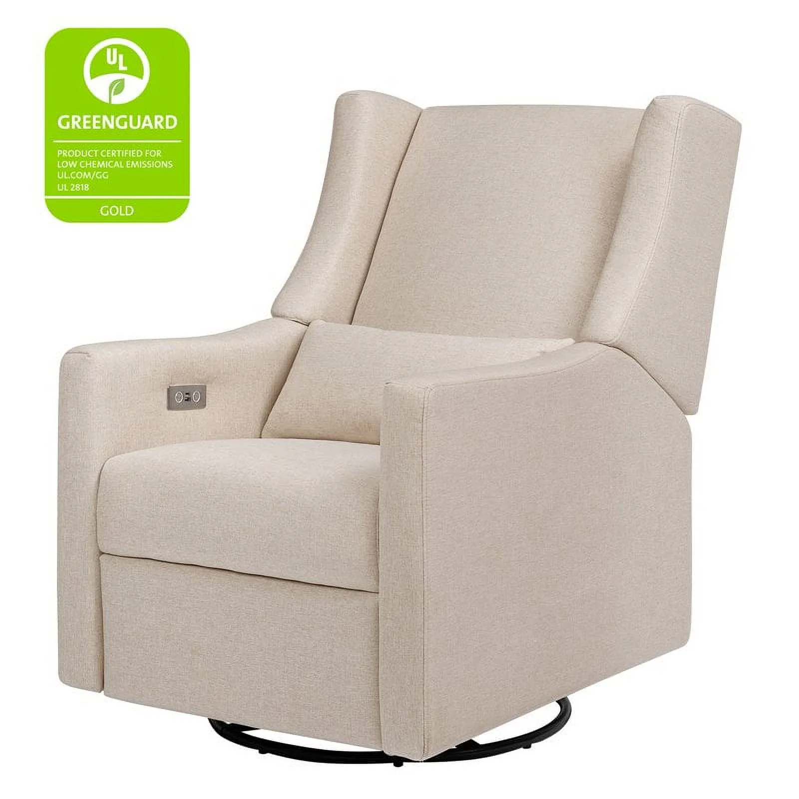 Namesake Kiwi Modern Fabric Swivel Glider Recliner with USB in Beige