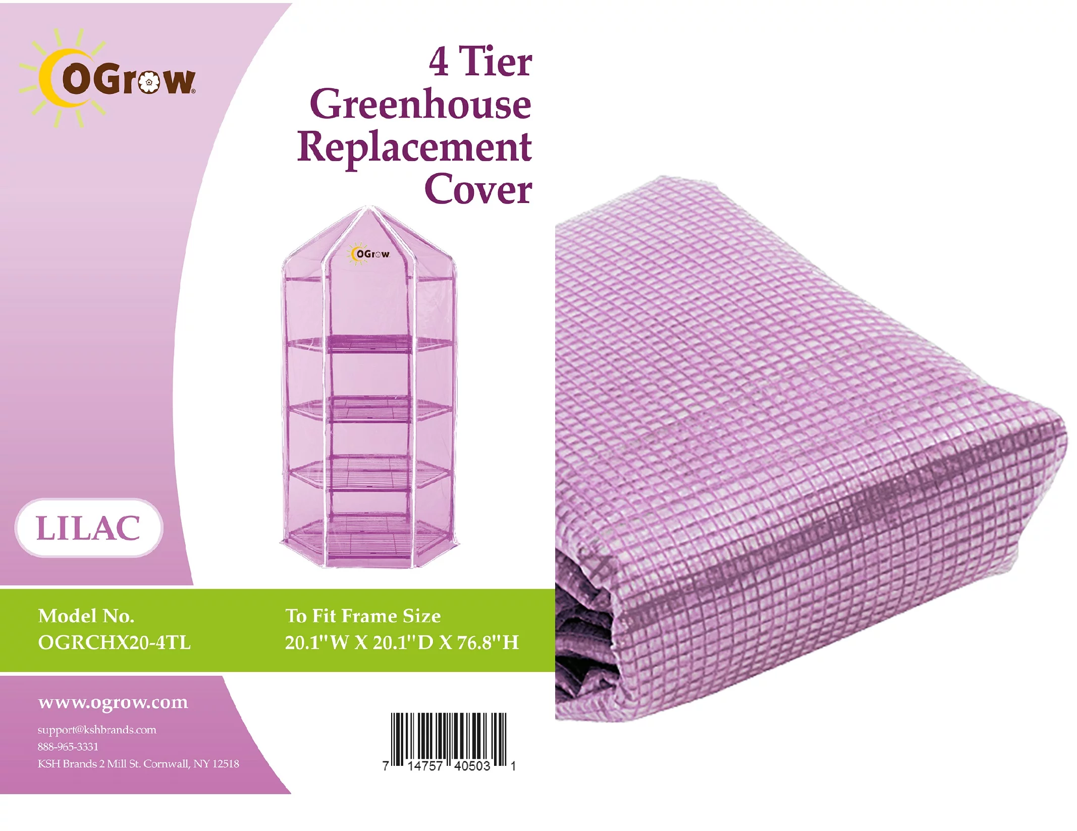 Machrus Ogrow Premium PE Greenhouse Replacement Cover for Your Outdoor/Indoor Hexagonal 4 Tier Mini Greenhouse - Lilac - Fits Frame 38