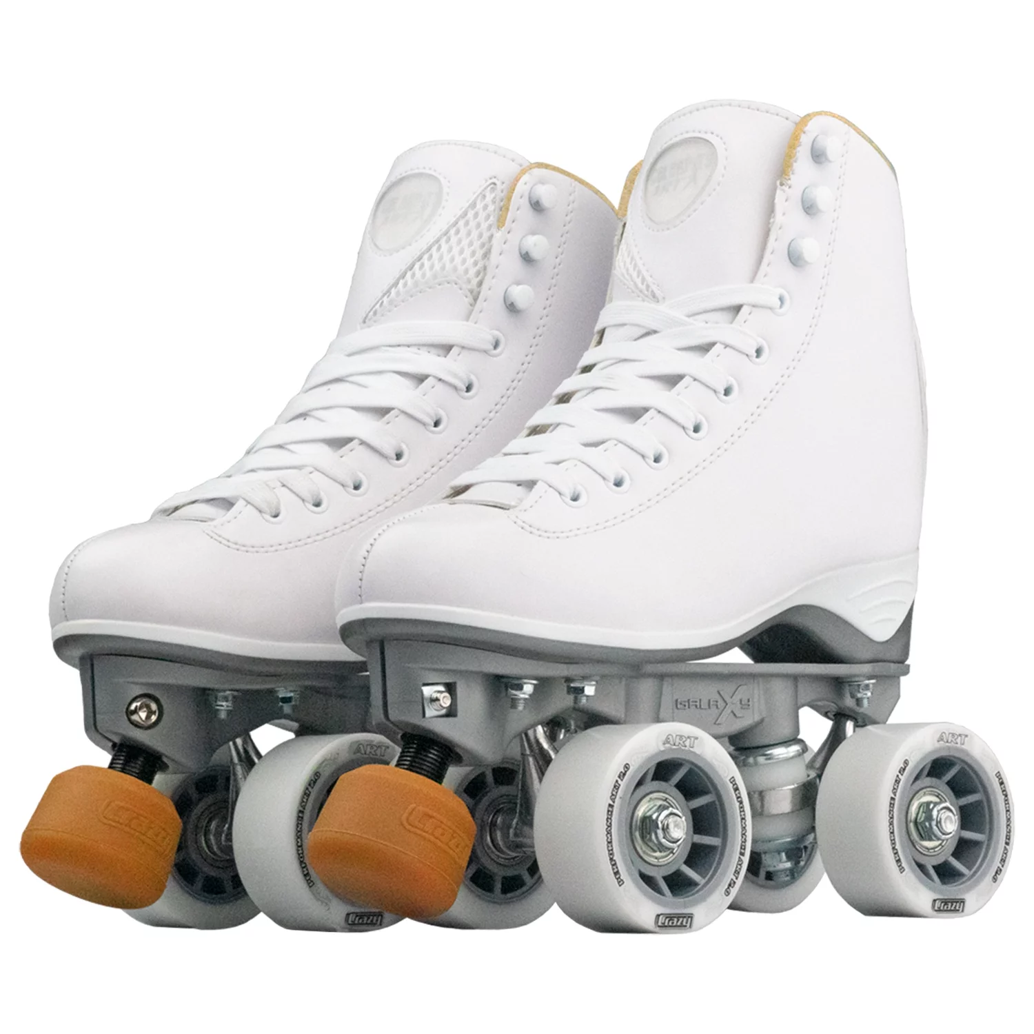 Crazy Skates Celebrity Art Roller Skates - Classic High White Artistic Quad Skate