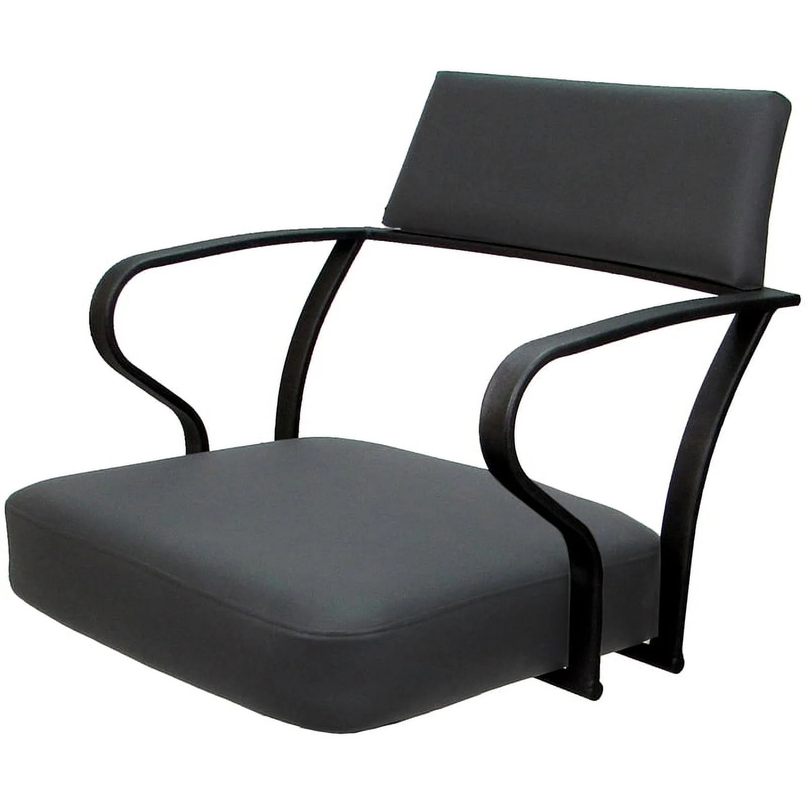 Pemberly Row Swivel Tilt Metal Dining Caster Chair - Gray - Black Frame