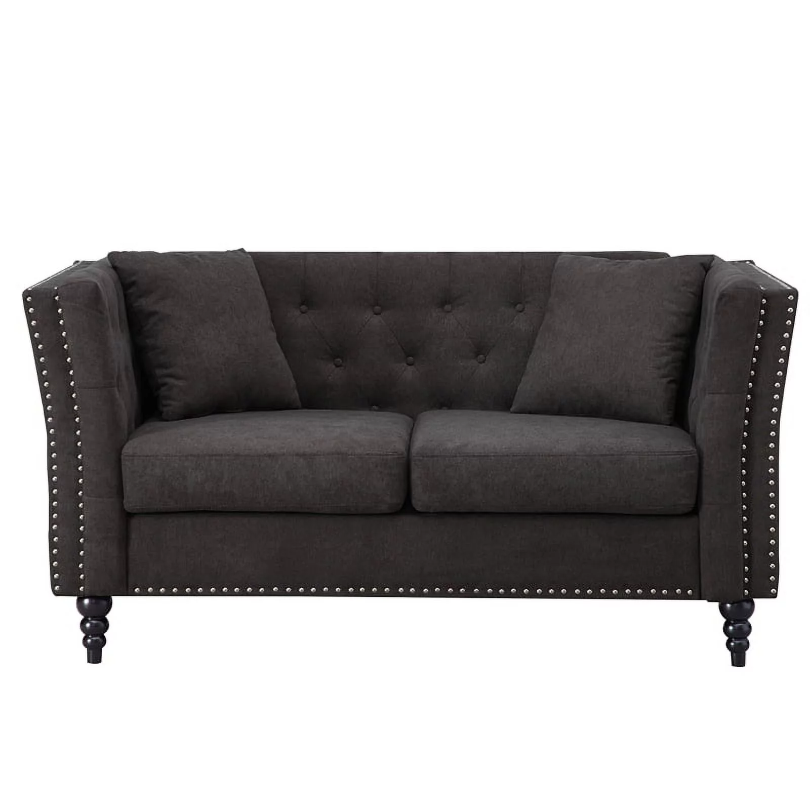 Home Square 3 Piece Set with Living Room Sofa Loveseat and Chair in Brown