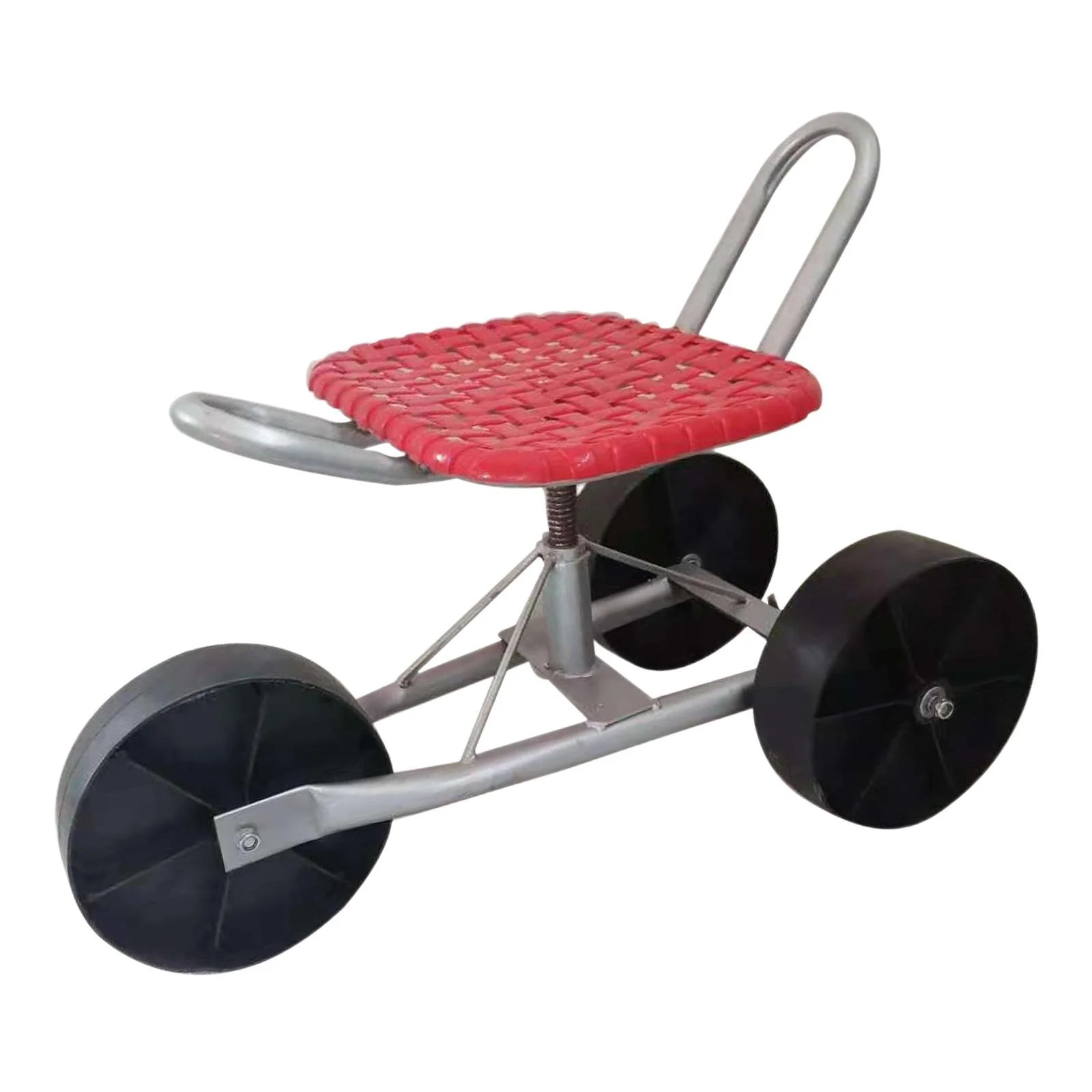 Tongina Garden Stool Working Seat Woven PP Material Seat Heavy Duty Anti Slip Gardening Rolling Cart Weeding Stool Seat 360 degree Rotating