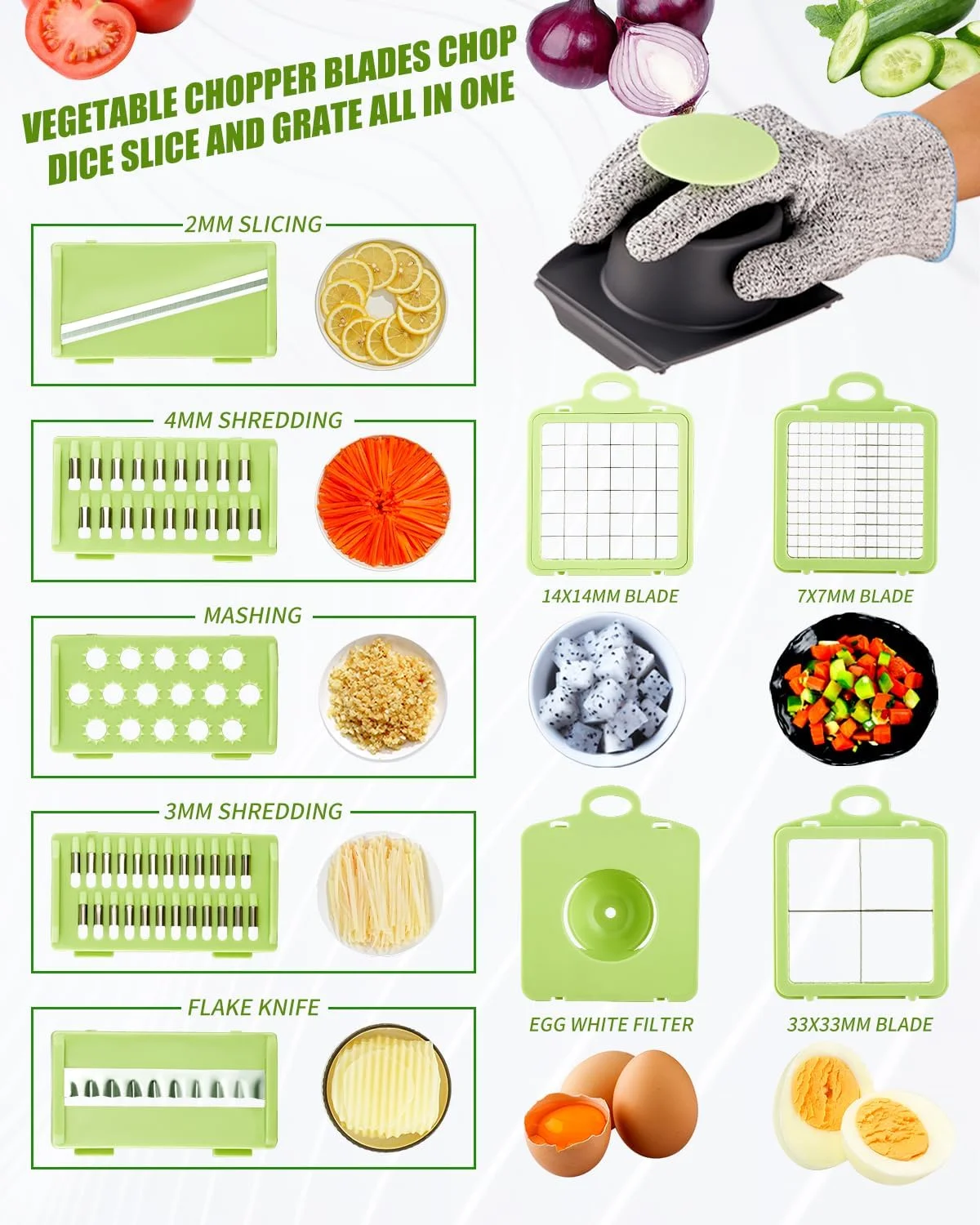 LINLIN Vegetable Chopper,Multifunctional Mandoline Vegetable Slicer,Pro Onion Chopper Food Chopper Manual Mandolin Slicer - Potato Slicer Veg Cutter Onion Dicer Julienne Cheese Grater.