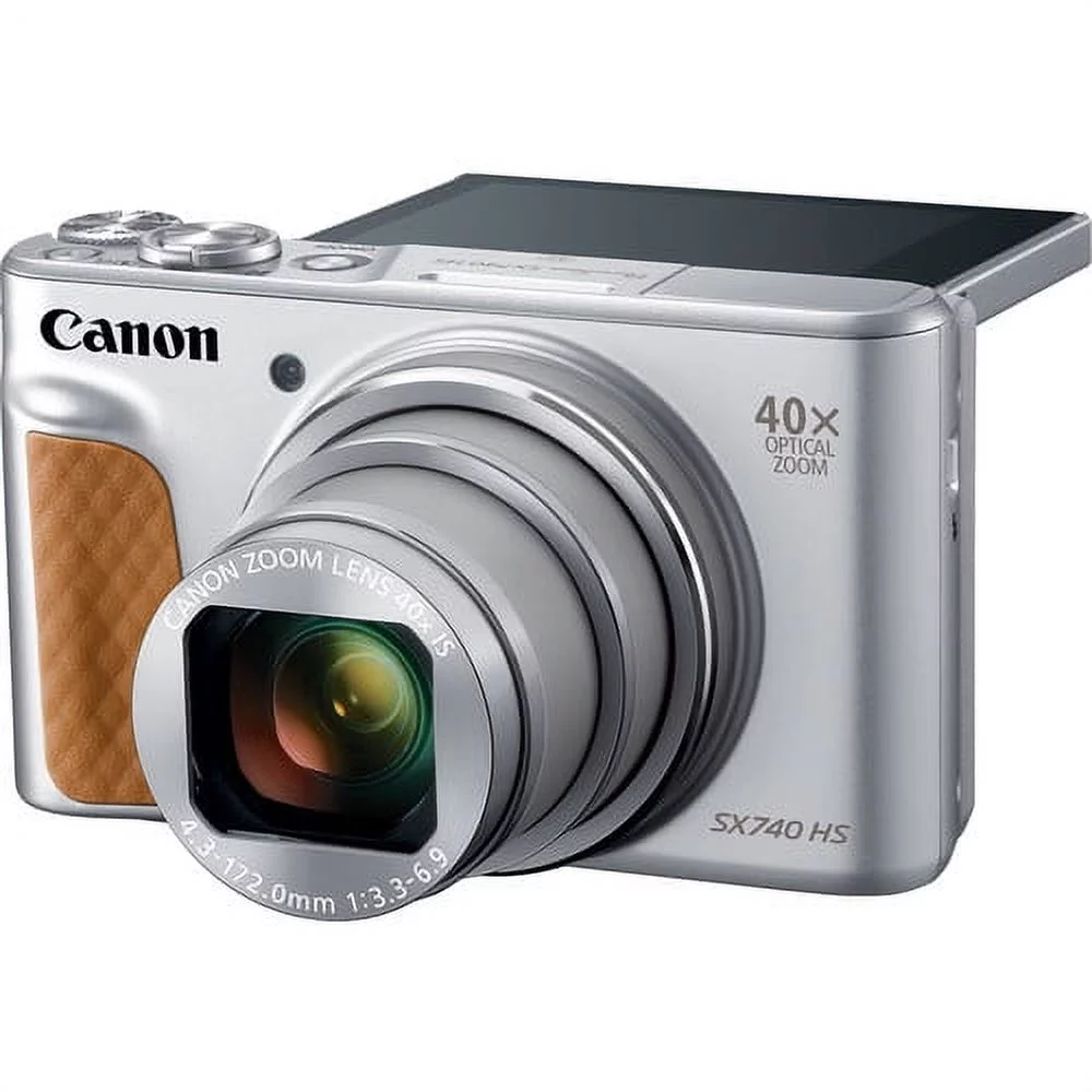 Canon PowerShot SX740 HS Silver Digital Camera - International Model with Carry Case & Tripod Included
