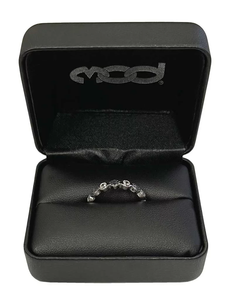 Harley-Davidson Women's Ring, Stacking Bar & Shield Rhinestone Ring HDR0170 (5), Harley Davidson