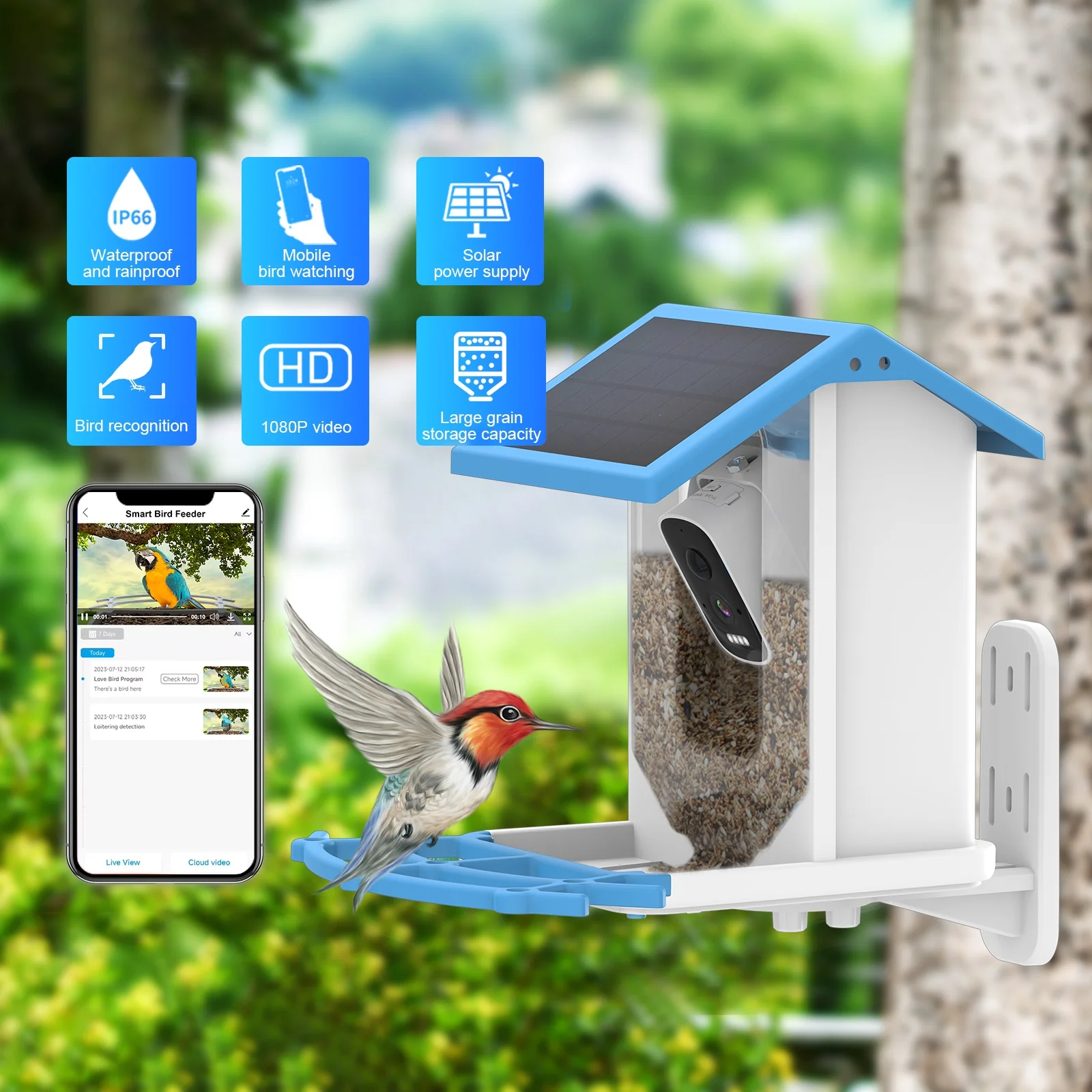 camera,Low Real Auto Capture Videos Solar Camera Ip66 Waterproof Feeder With Camera 1080p Vision Camera Feeder Solar Camera 1080p Solar Powered 1080p Videos Low