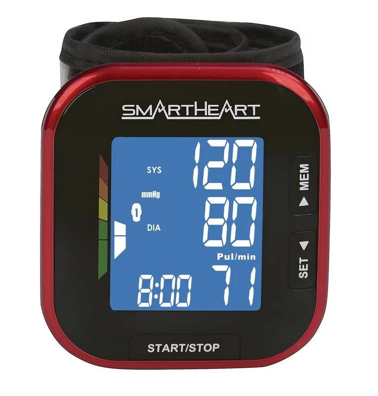 SmartHeart Blood Pressure Monitor | Adult Wrist Cuff | Advanced Inflation Technology | 2-Person Memory