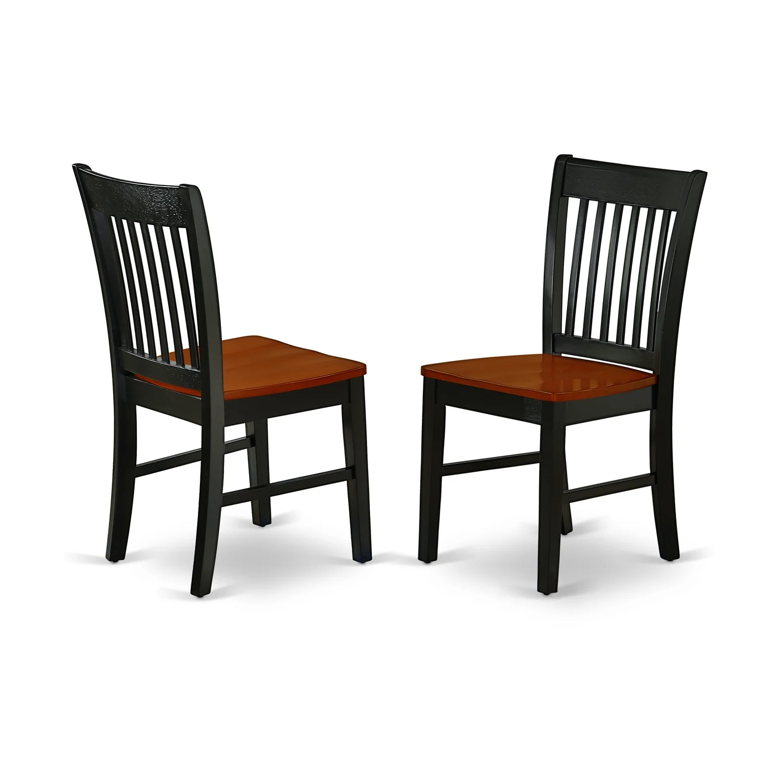 East West Furniture Weston 5-piece Dining Set with Wood Seat in Black/Cherry