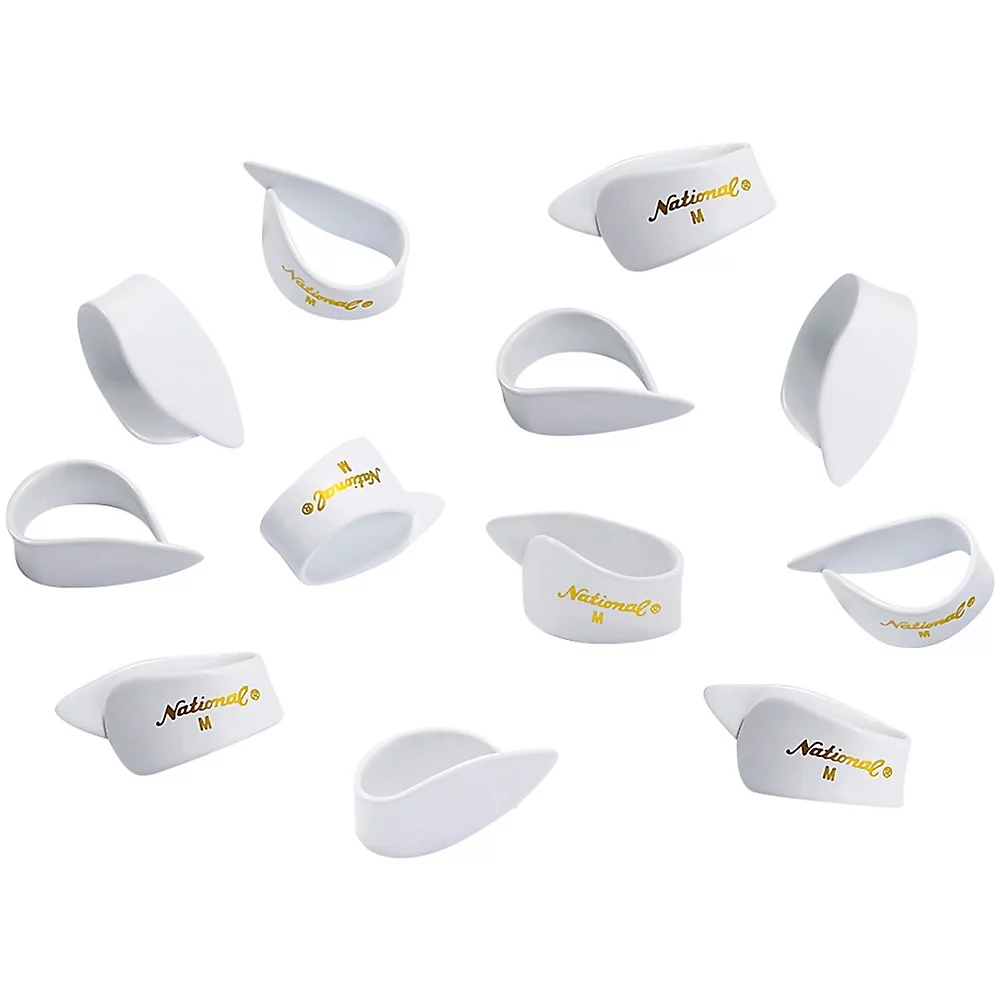 D'Addario National Thumb Pick, Medium White Celluloid 12-Pack