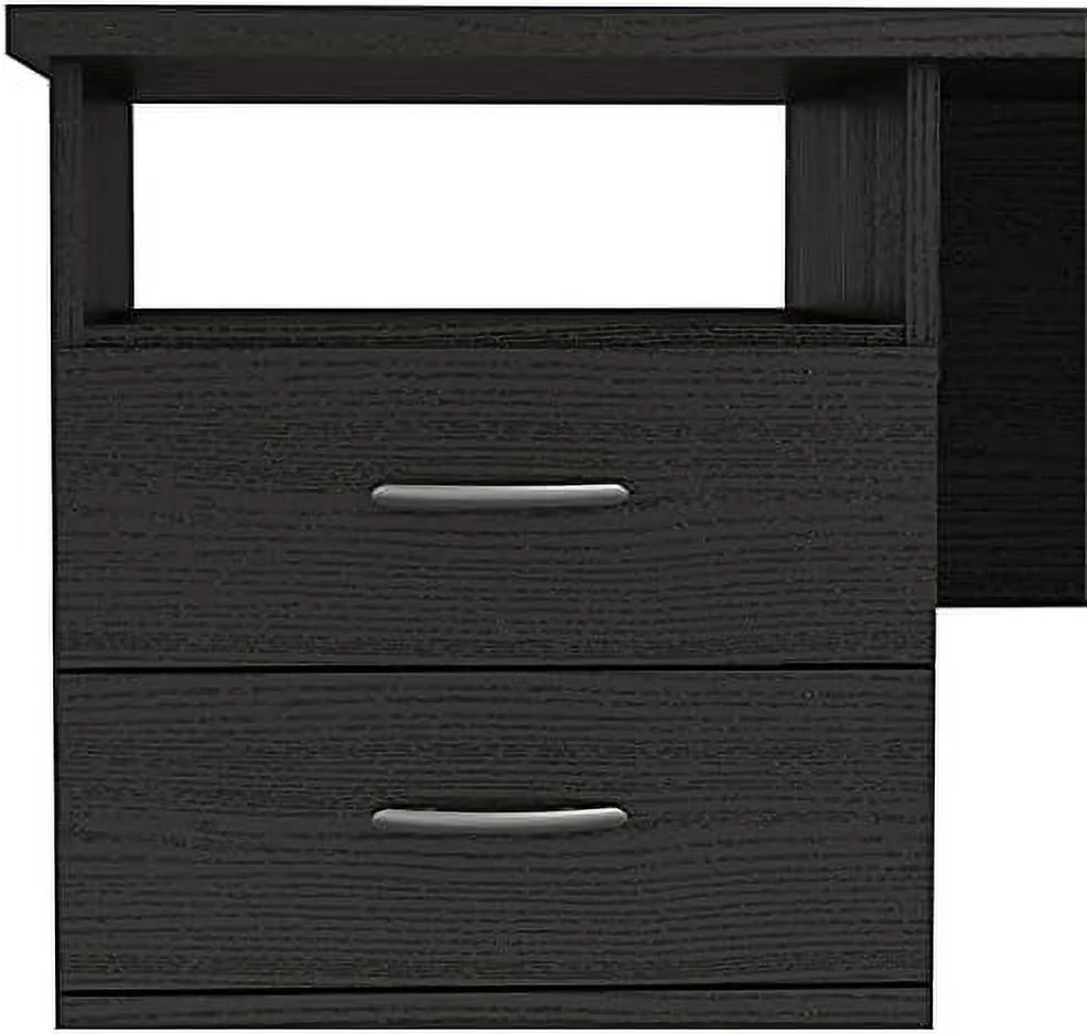 CKPFVY   Black Woodgrain Whitman Desk with 3 Drawers