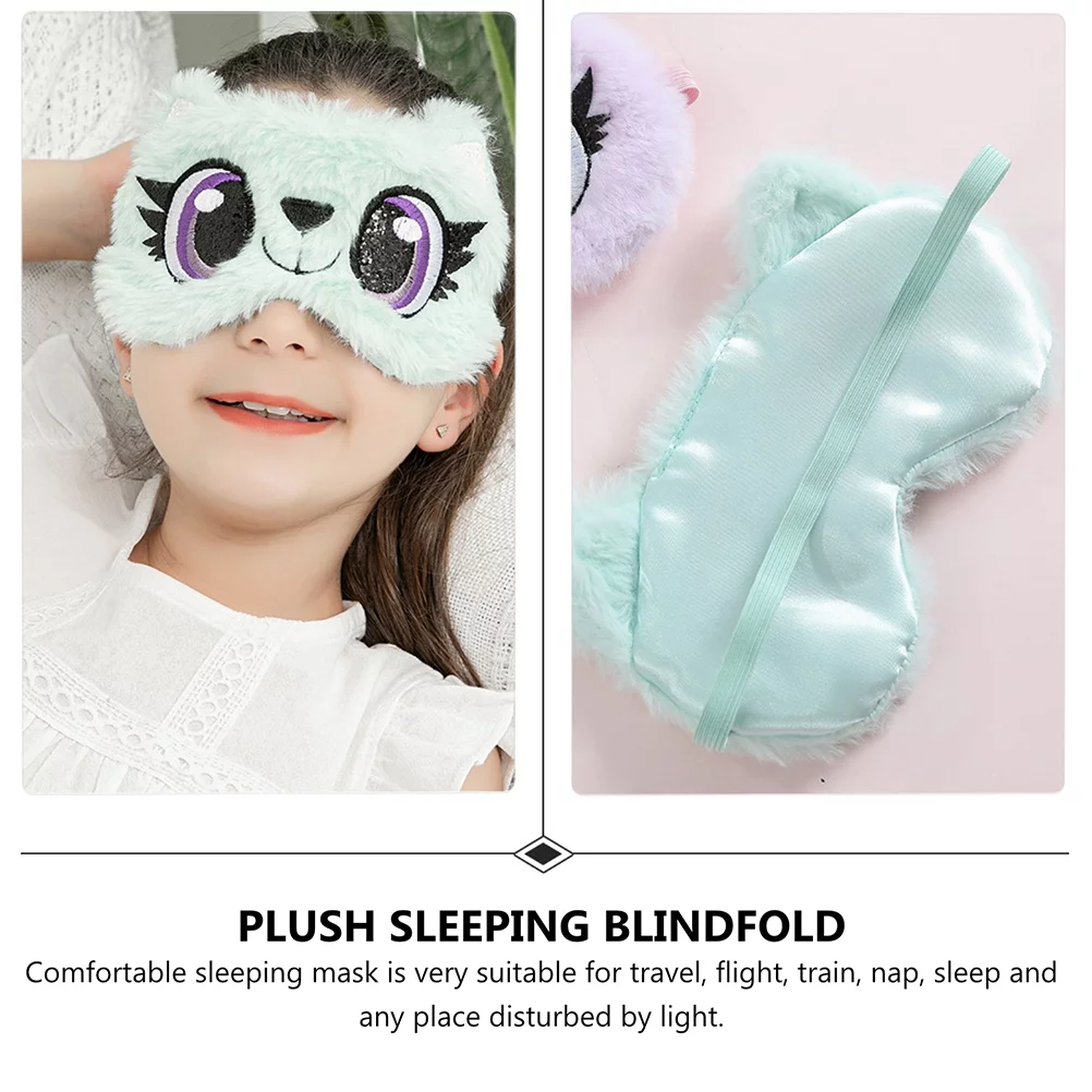 NUOLUX  Eye Cover Eye Plush Blindfold Sleepingmasks Cover Night Sleeping Eyeshades Adjustable Funny Shademan Toddler Kid Baby