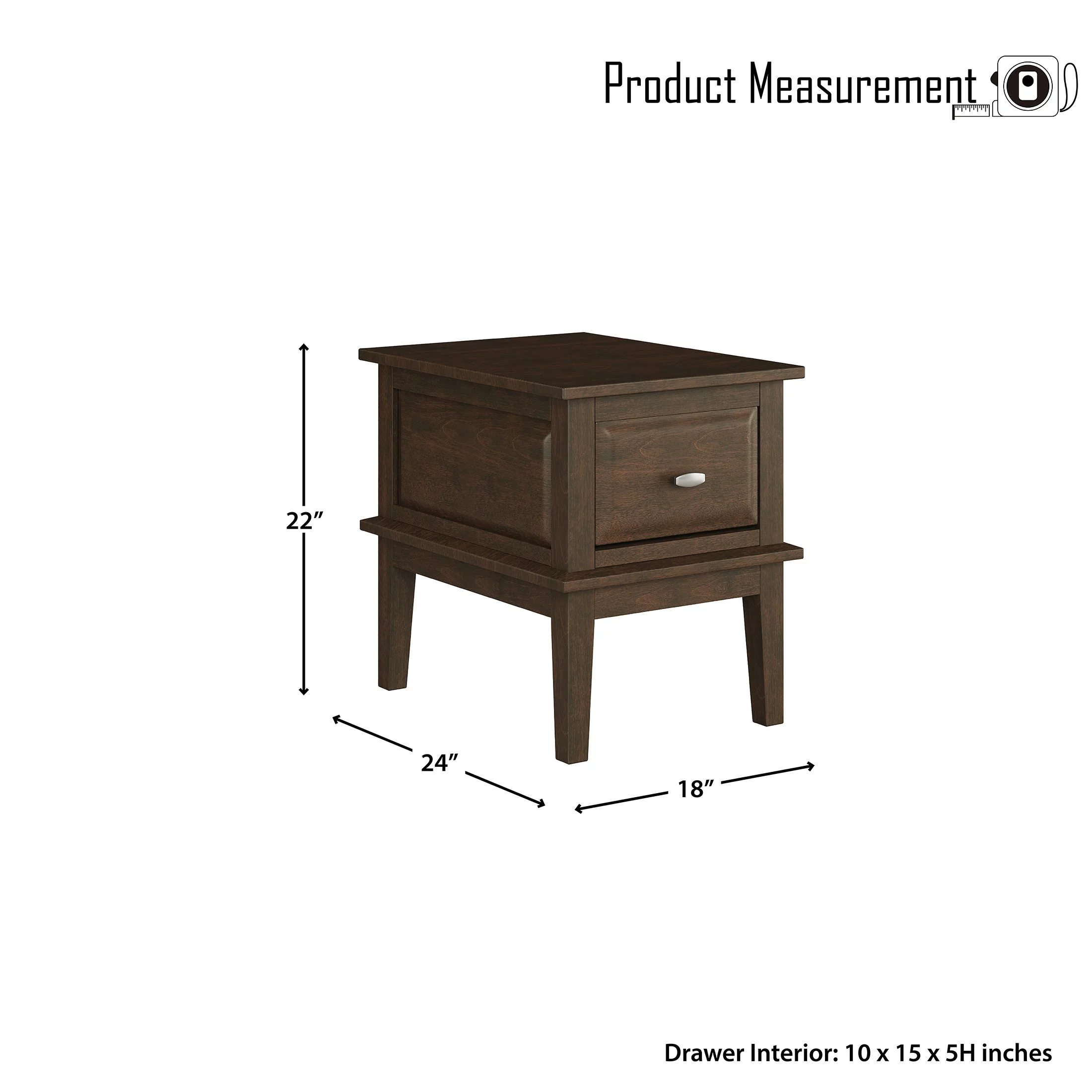 OakvillePark Glasgow End Table, Brown Cherry