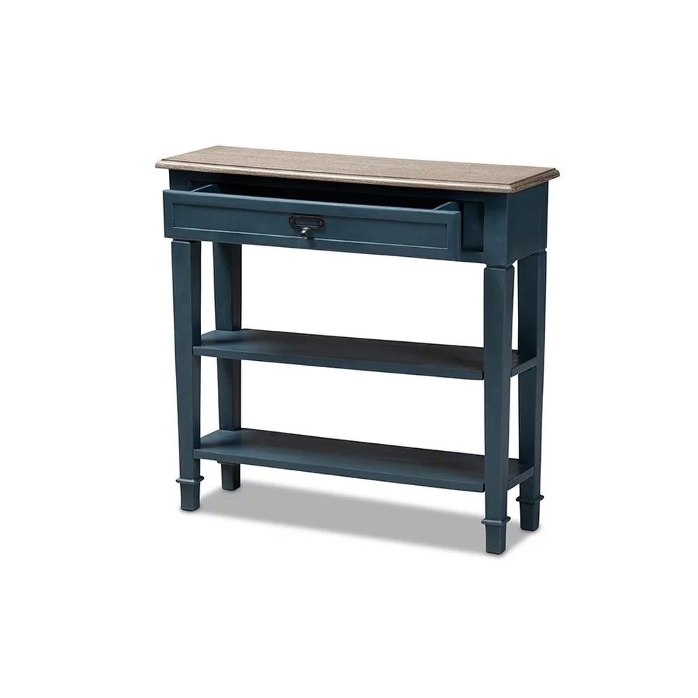 Baxton Studio Dauphine French Provincial Blue Spruce Fiinished Wood Accent Console Table