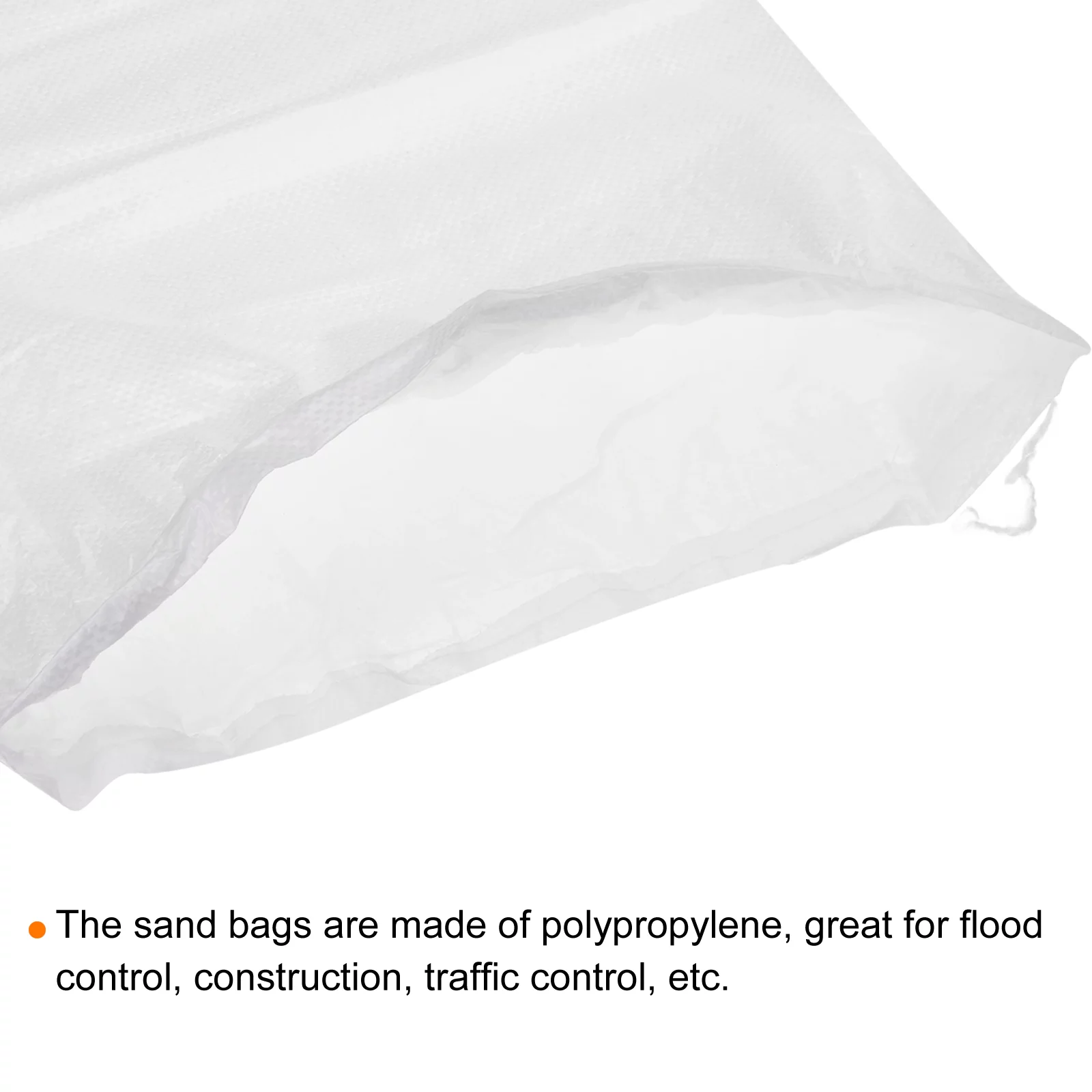 Sand Bags Empty White Woven Polypropylene 29.5 Inch x 17.7 Inch Pack of 20