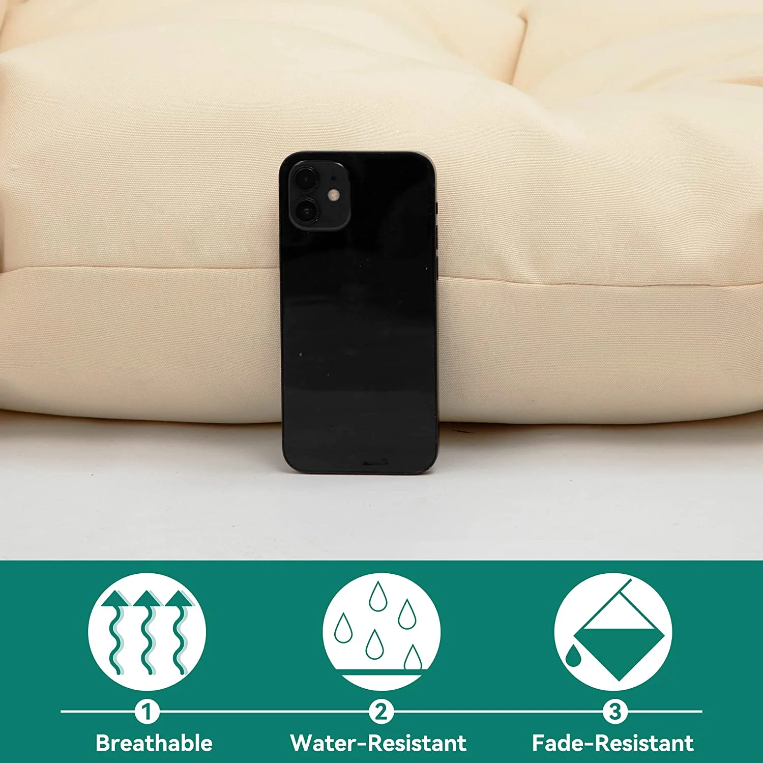 Dextrus Hanging Egg Swing Chair Without Stand UV Resistant Cushion 350lbs , Beige