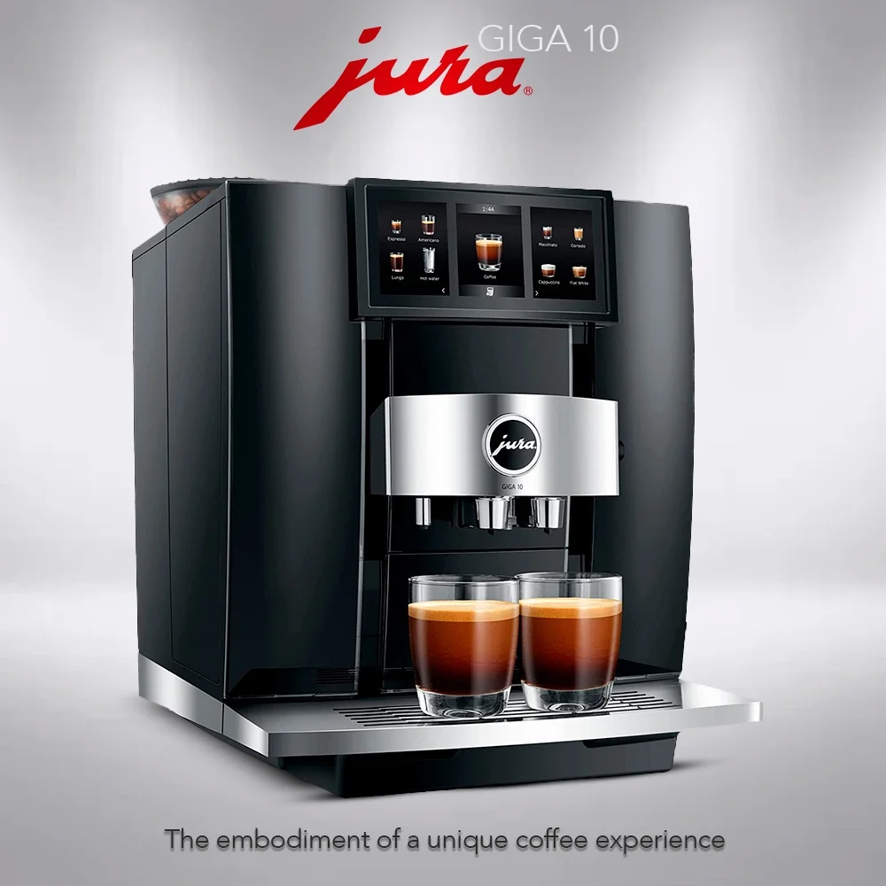 Jura GIGA 10 Automatic Espresso Machine (Diamond Black) with Capresso Coffee Bean, and Accessories