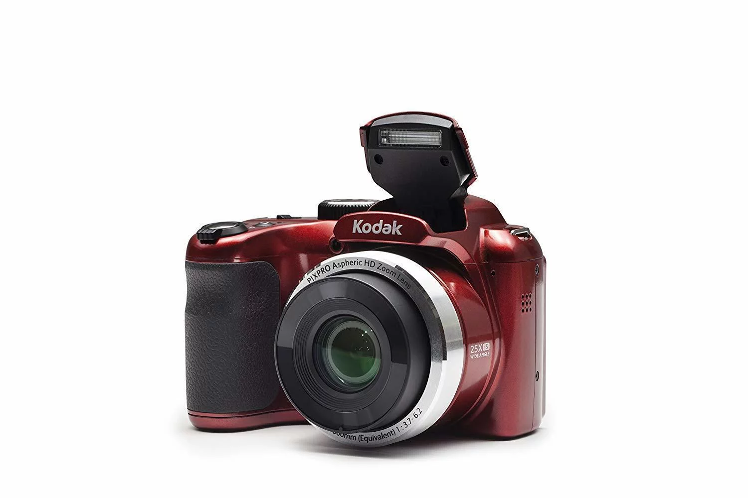 Kodak PIXPRO AZ255 Astro Zoom 16MP Digital Camera (Red) with Battery Charger, 32 GB Card Bundle
