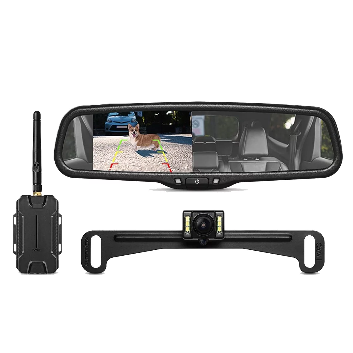 AUTO-VOX T1400 Upgrade Wireless Backup Camera Kit , OEM Look Rear View Mirror Camera Monitor with Waterproof Super Night Vision Back Up Camera for Car/Trucks