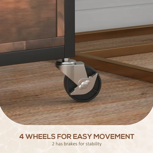 JHOOTUUO 2 Drawer Mobile File Cabinet with Lock & Hanging   Rustic Brown