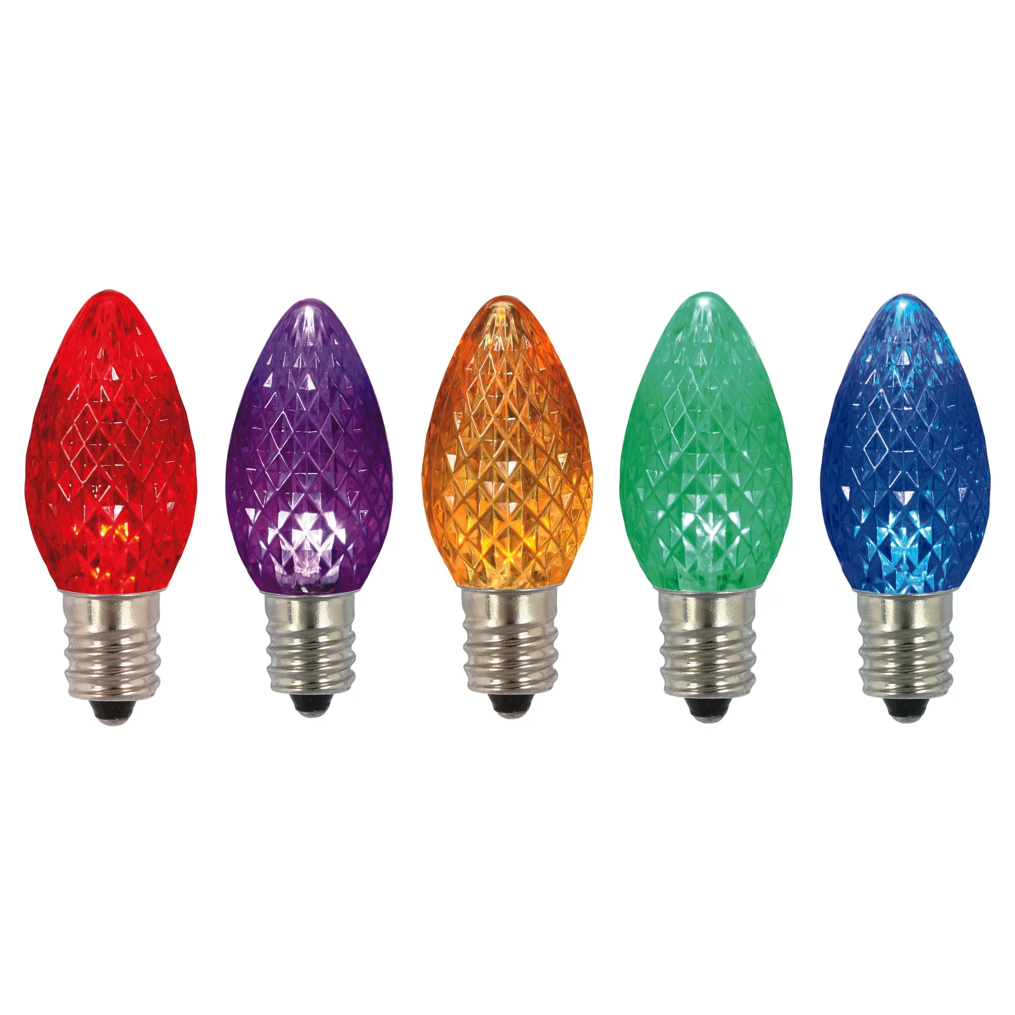 Vickerman C7 LED Multi-colored Faceted Twinkle Bulb, bag of 25