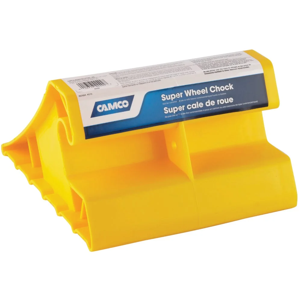 1 PK, Camco Yellow Polypropylene Super RV Wheel Chock