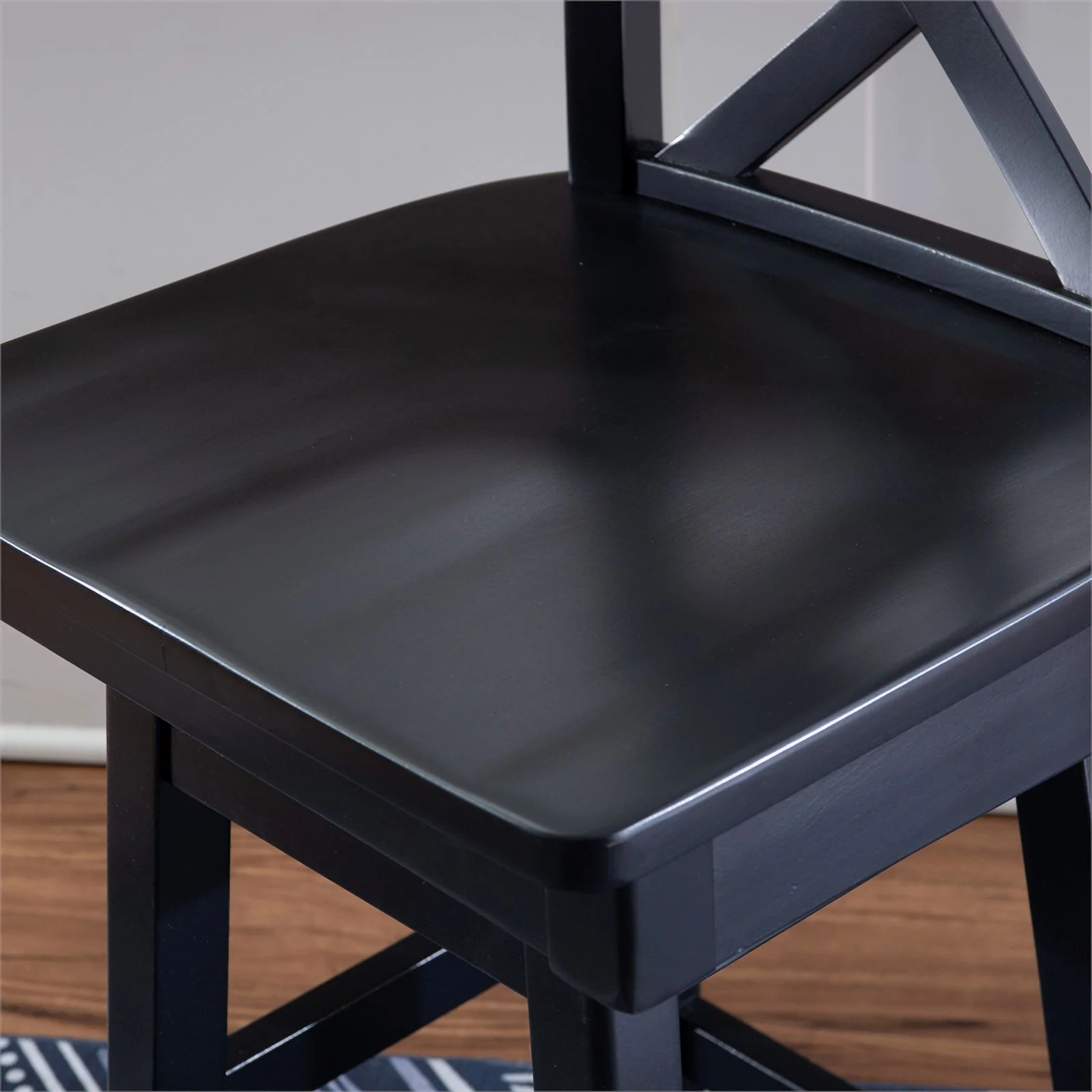 Pemberly Row Sturdy Solid Rubberwood Swivel X Back 24