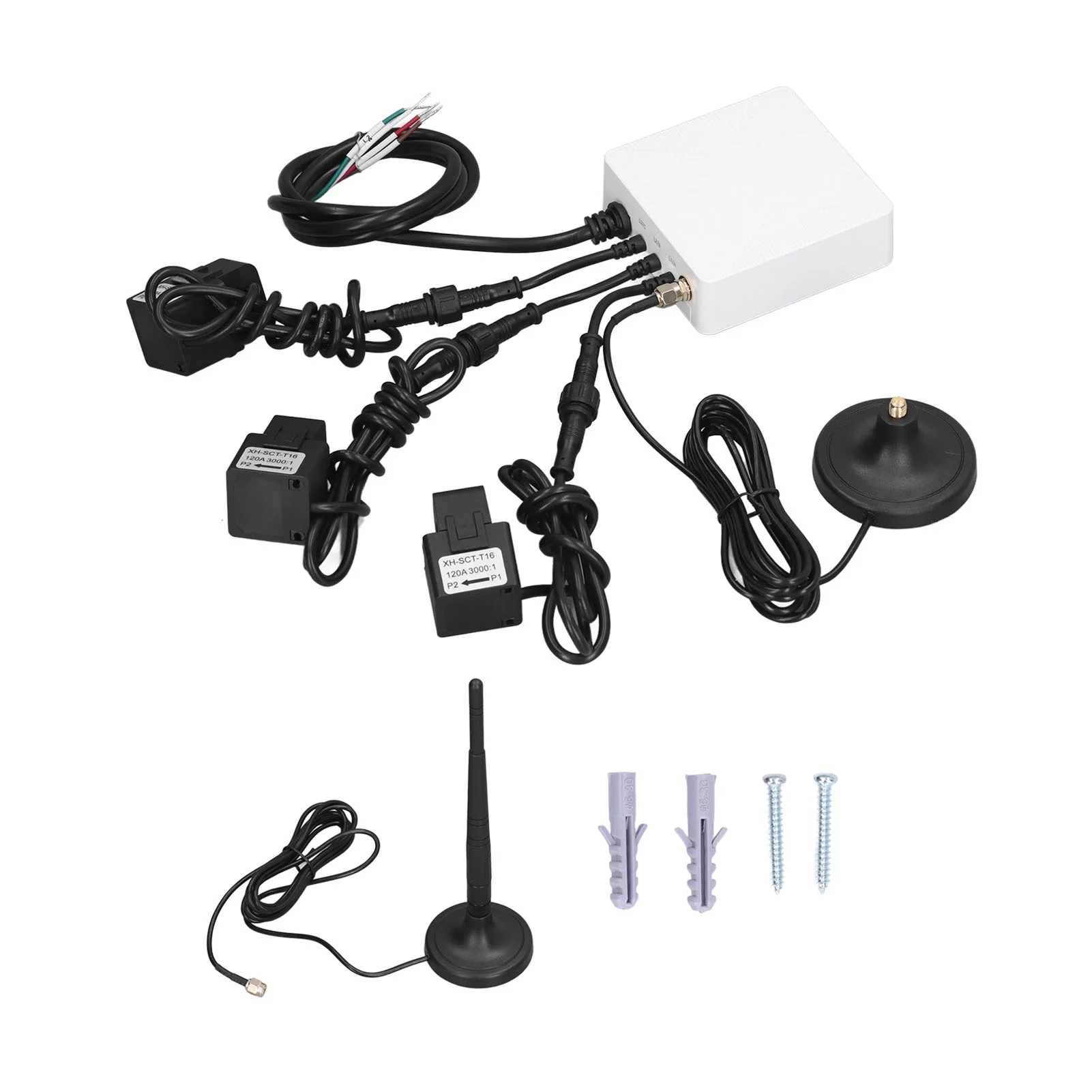 Jadeshay WiFi Energy Meter, 3 Phase Energy Meter Smart Home Energy Monitor APP Real Time Monitoring Electricity Monitor with 3 Pcs 500A Circuit Level Sensor 100‑240V