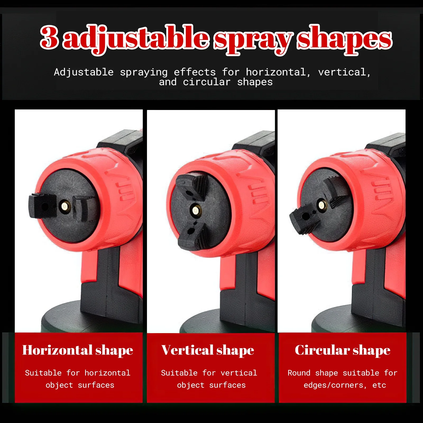 550W Paint Sprayer Gun, 800ml Electric HVLP Paint Sprayer with 4 Nozzles 3 Spray Patterns for Home Interior and Exterior,Painting Projects,Red