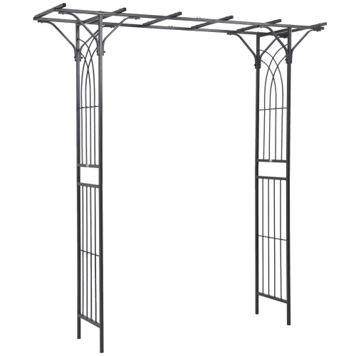 Buumin Outsunny 82'' Decorative Metal Garden Trellis Arch with Durable Steel Tubing & Elegant Scrollwork, Perfect for Weddings