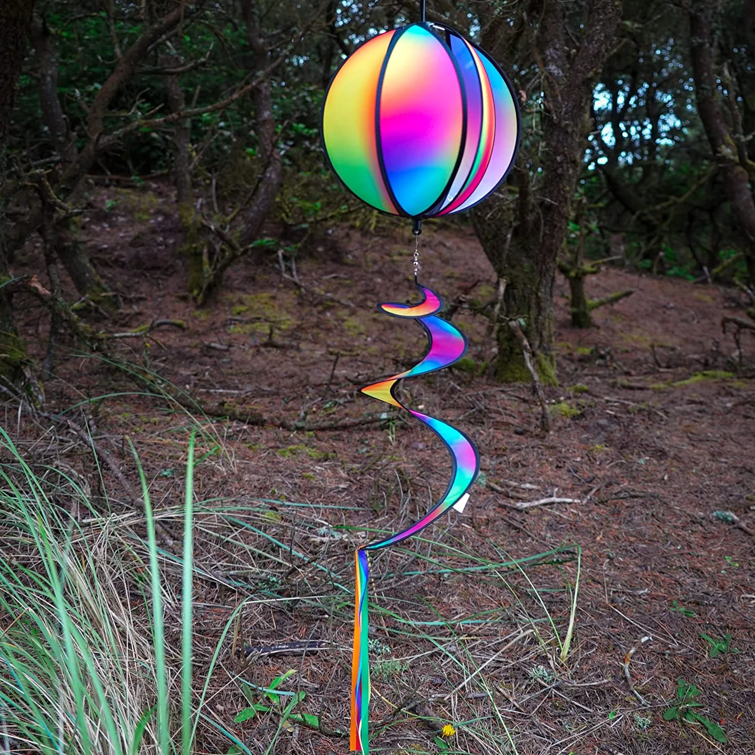 In the Breeze 2488 — 11-inch Jewel Hanging Ball Spinner, Wind Spinner — Colorful Garden or Yard Decoration